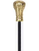 Crystal Elegance Brass Knob Cane with Invisible Acrylic Shaft Options Clear Lucite Walking Canes - Tophatter Daily Deals