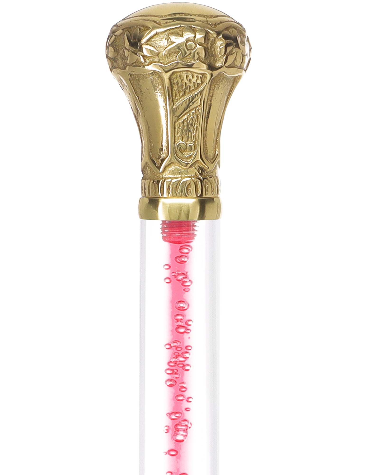 Color Crystal Elegance Brass Knob Cane with Invisible Acrylic Shaft Options Clear Lucite Walking Canes - Tophatter Daily Deals