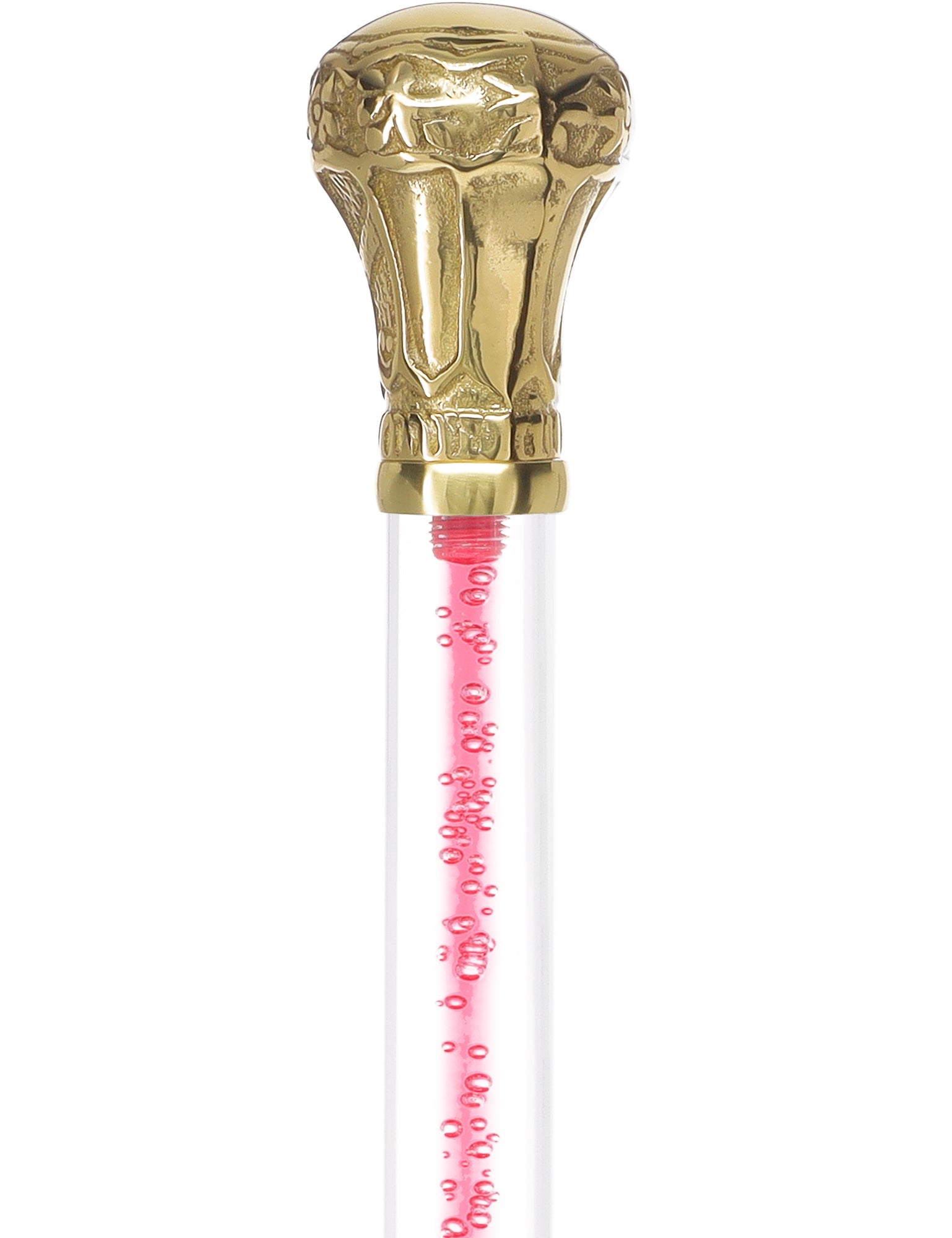 Color Crystal Elegance Brass Knob Cane with Invisible Acrylic Shaft Options Clear Lucite Walking Canes - Tophatter Daily Deals