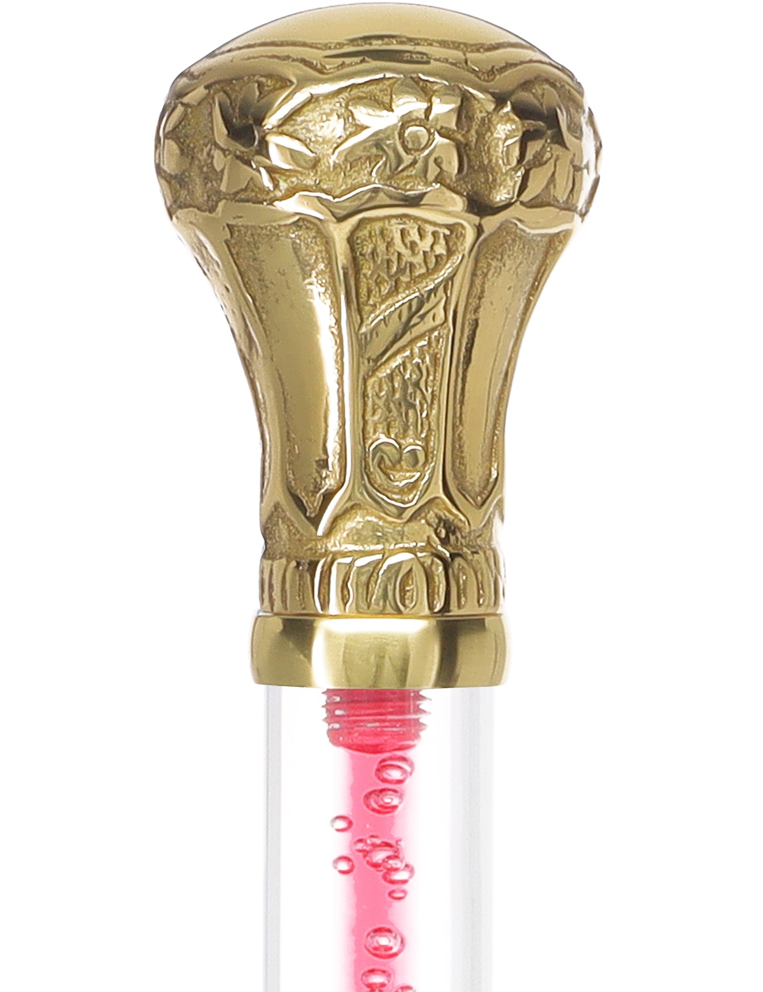 Color Crystal Elegance Brass Knob Cane with Invisible Acrylic Shaft Options Clear Lucite Walking Canes - Tophatter Daily Deals