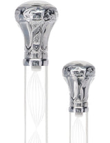 Crystal Elegance Chrome Knob Cane with Invisible Acrylic Shaft Options Clear Lucite Walking Canes - Tophatter Daily Deals