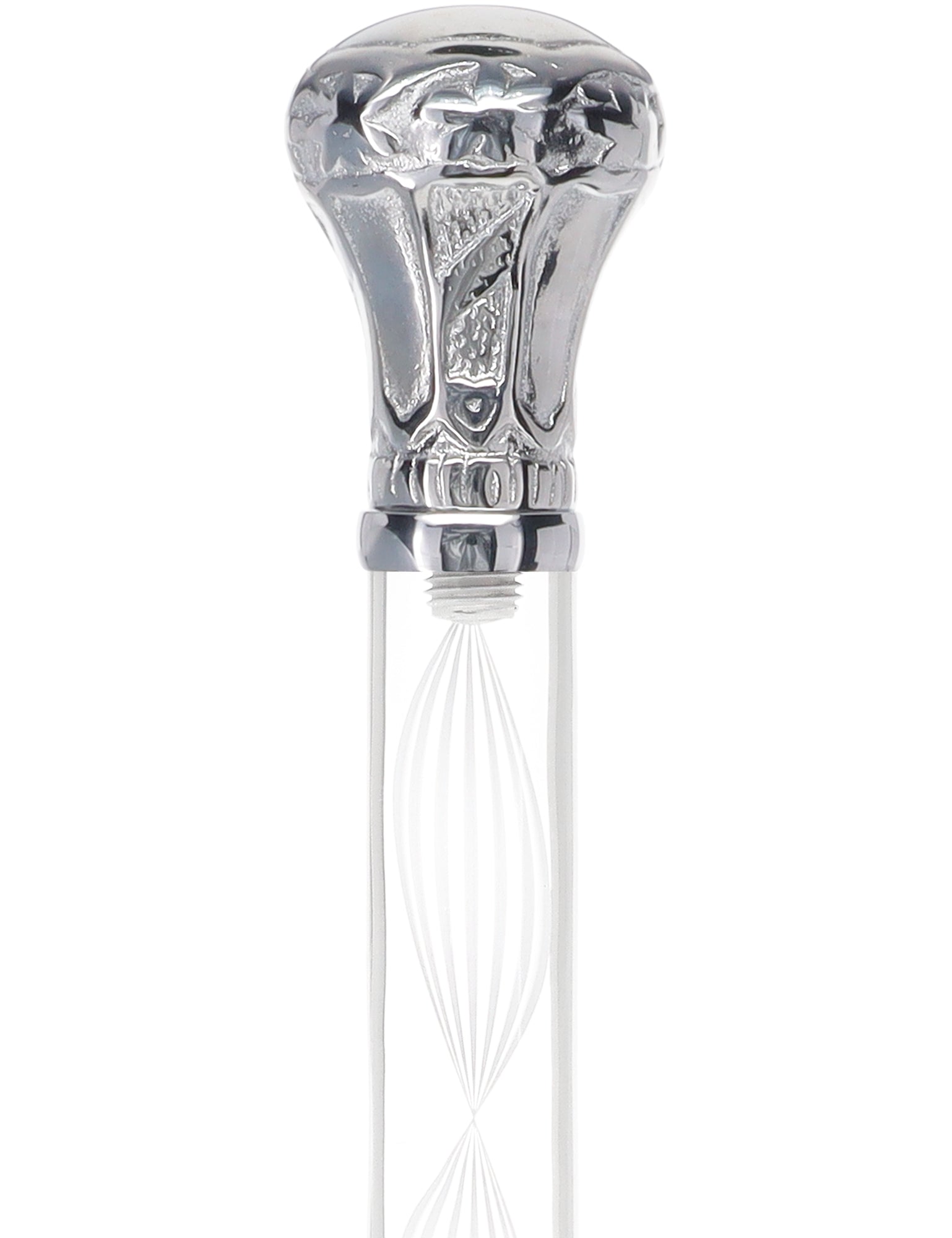 Crystal Elegance Chrome Knob Cane with Invisible Acrylic Shaft Options Clear Lucite Walking Canes - Tophatter Daily Deals