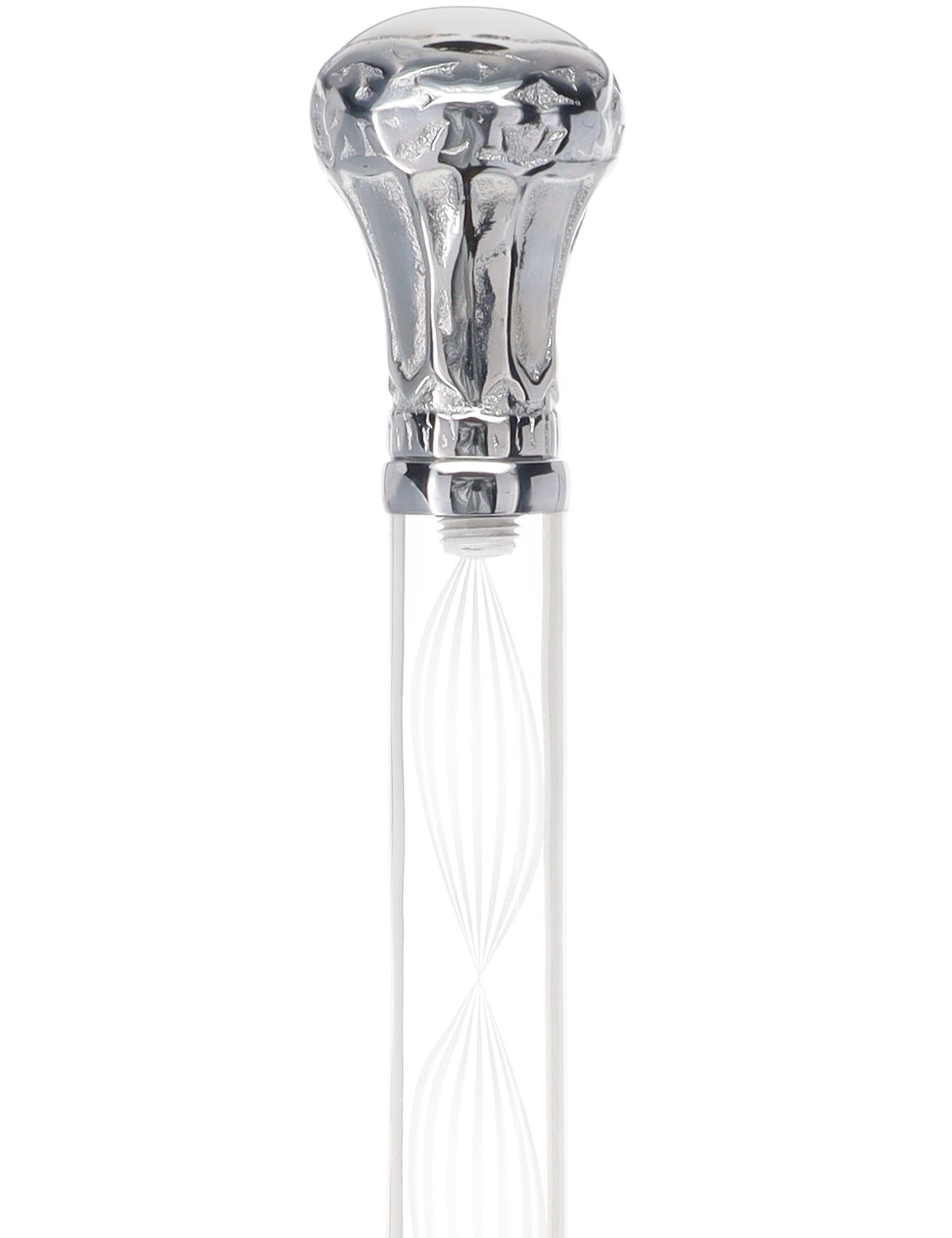 Crystal Elegance Chrome Knob Cane with Invisible Acrylic Shaft Options Clear Lucite Walking Canes - Tophatter Daily Deals