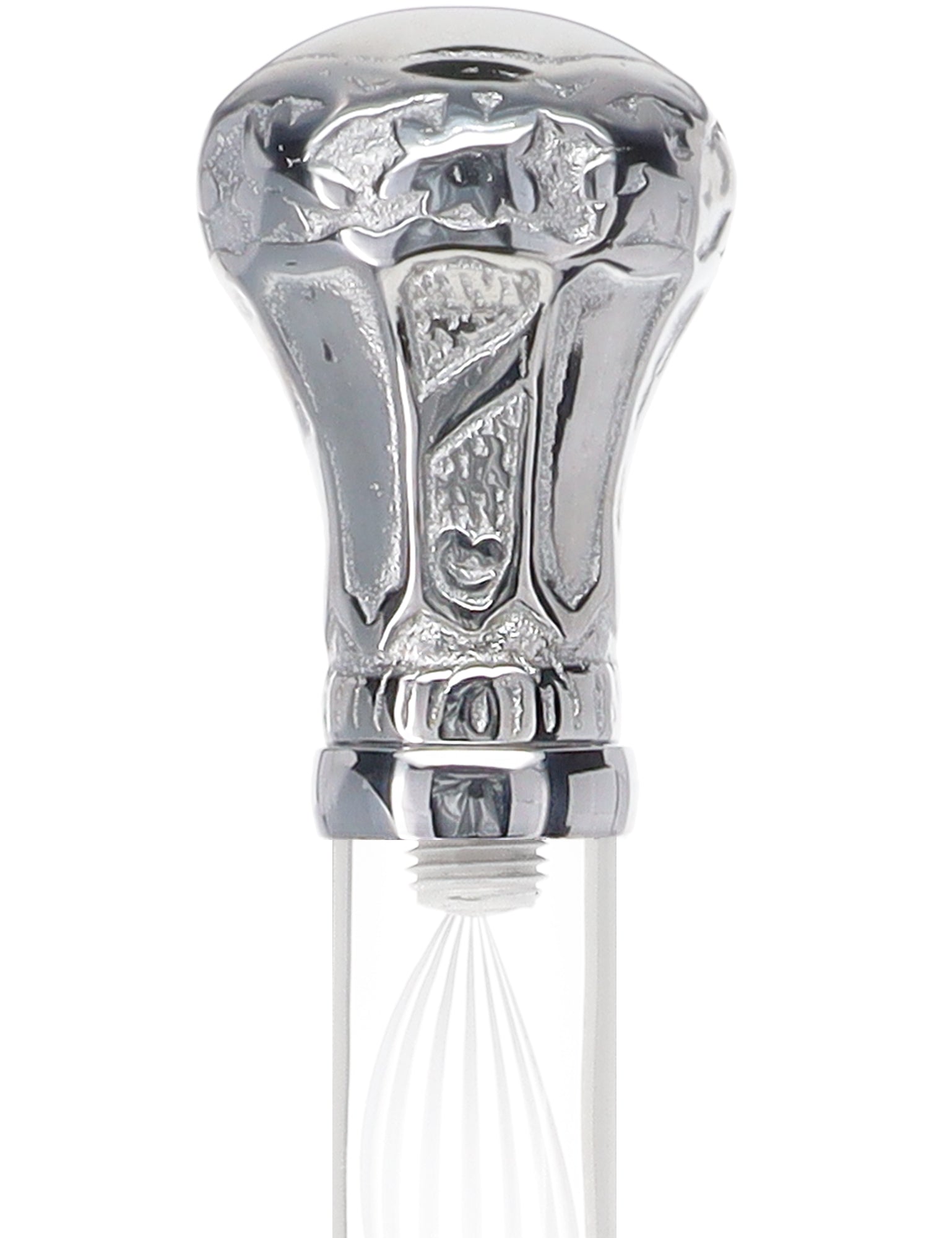 Crystal Elegance Chrome Knob Cane with Invisible Acrylic Shaft Options Clear Lucite Walking Canes - Tophatter Daily Deals