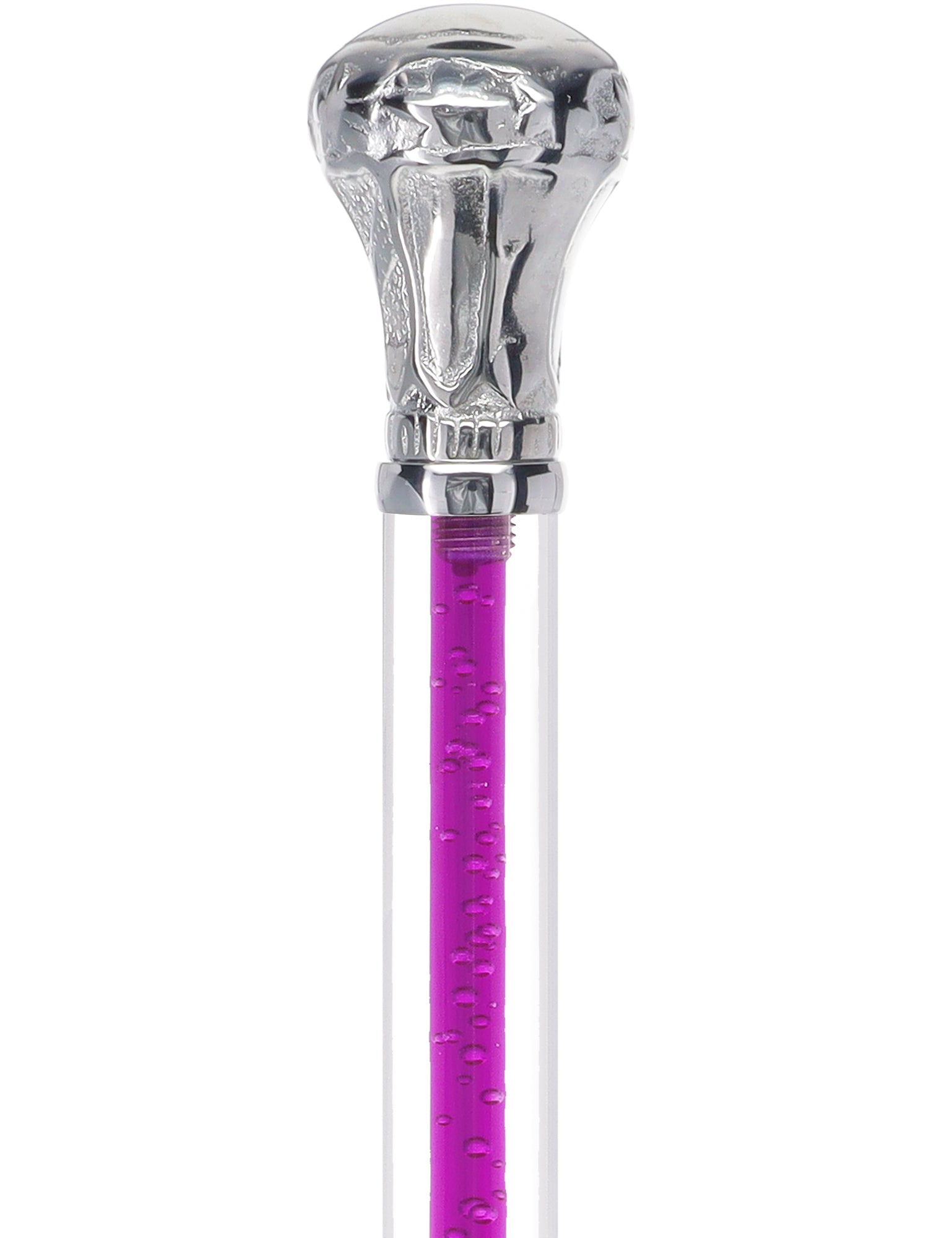 Color Crystal Elegance Chrome Knob Cane with Invisible Acrylic Shaft Options Clear Lucite Walking Canes - Tophatter Daily Deals