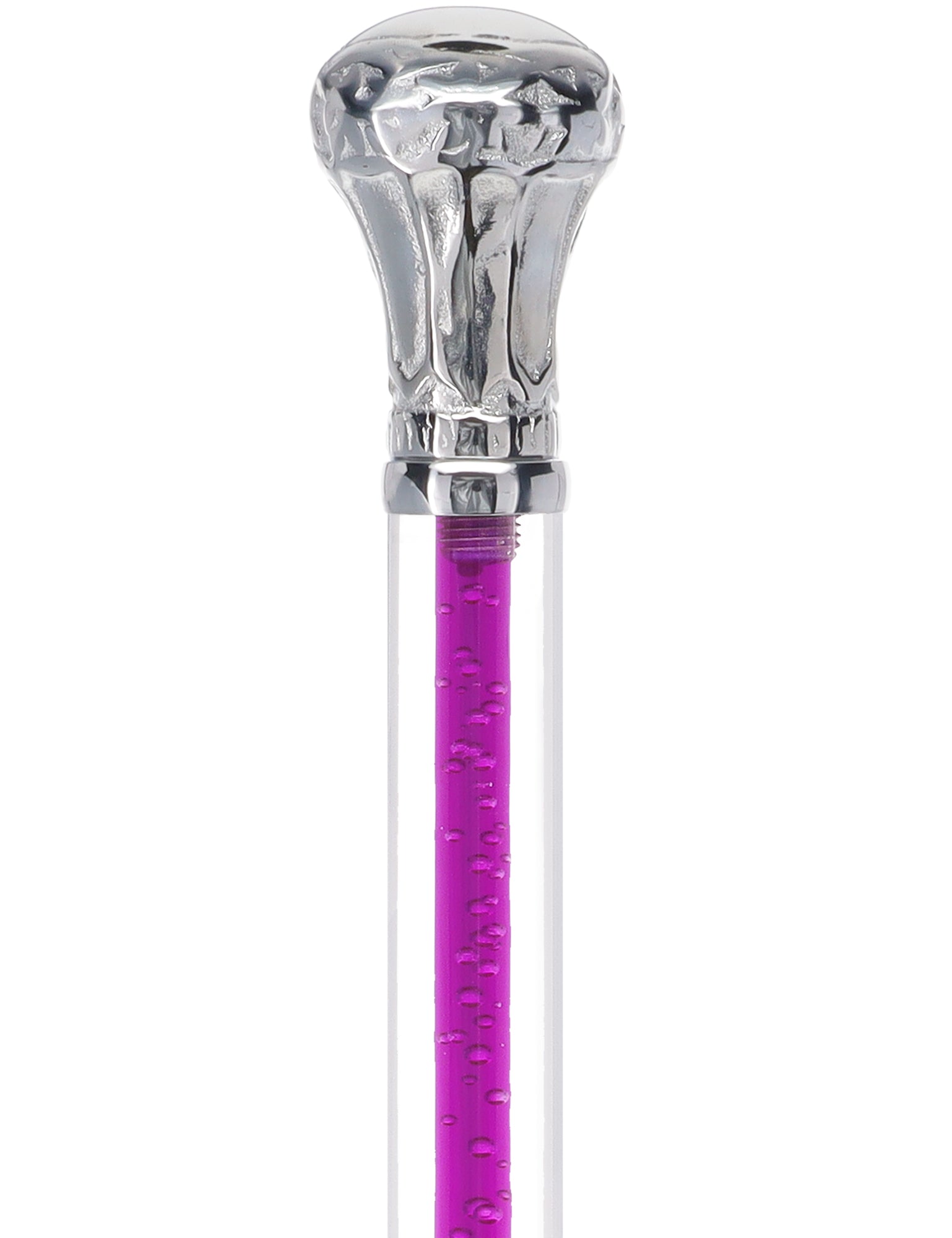 Color Crystal Elegance Chrome Knob Cane with Invisible Acrylic Shaft Options Clear Lucite Walking Canes - Tophatter Daily Deals