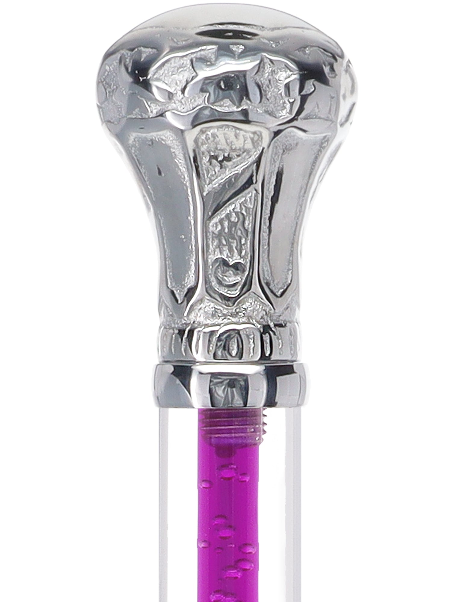 Color Crystal Elegance Chrome Knob Cane with Invisible Acrylic Shaft Options Clear Lucite Walking Canes - Tophatter Daily Deals