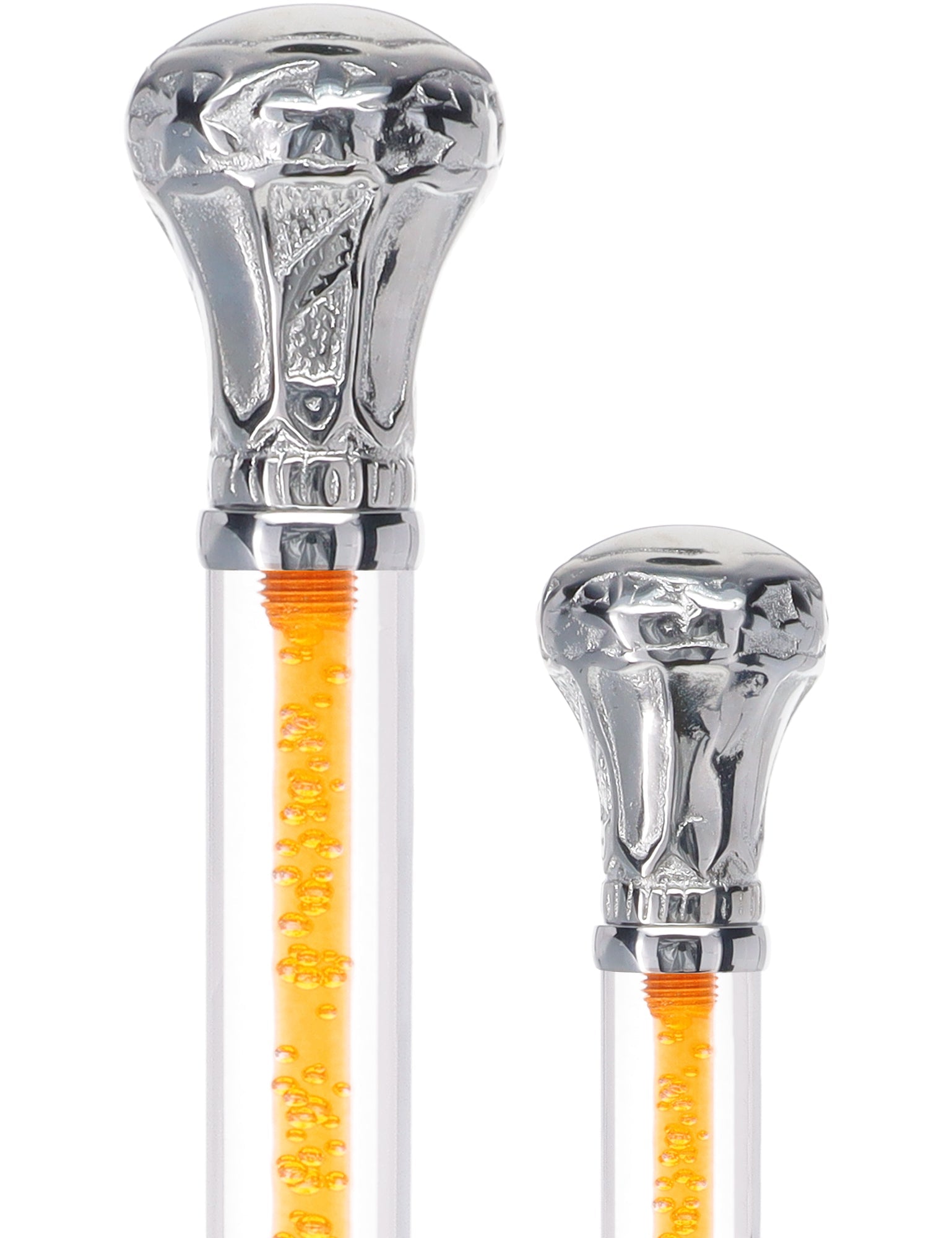 Color Crystal Elegance Chrome Knob Cane with Invisible Acrylic Shaft Options Clear Lucite Walking Canes - Tophatter Daily Deals