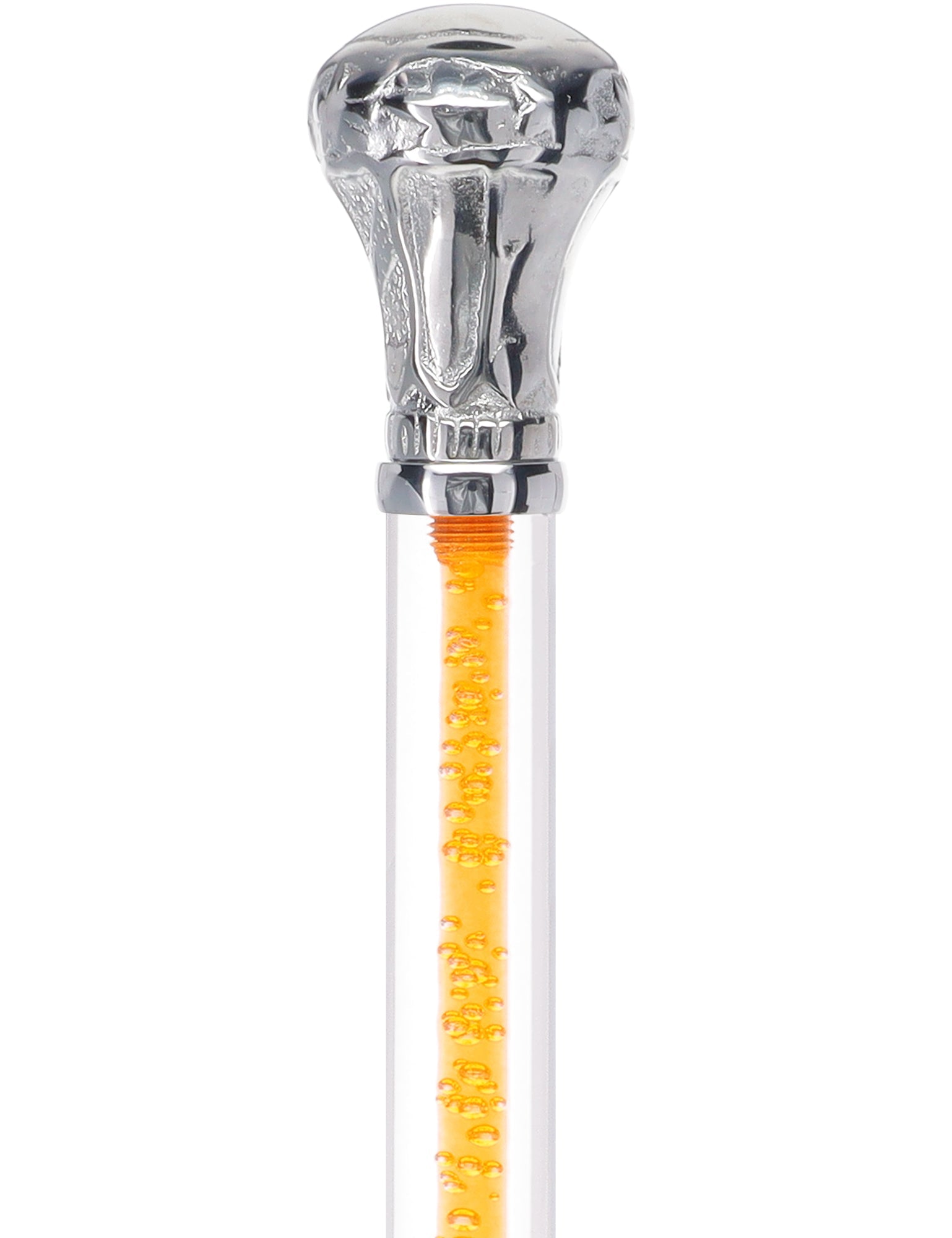 Color Crystal Elegance Chrome Knob Cane with Invisible Acrylic Shaft Options Clear Lucite Walking Canes - Tophatter Daily Deals