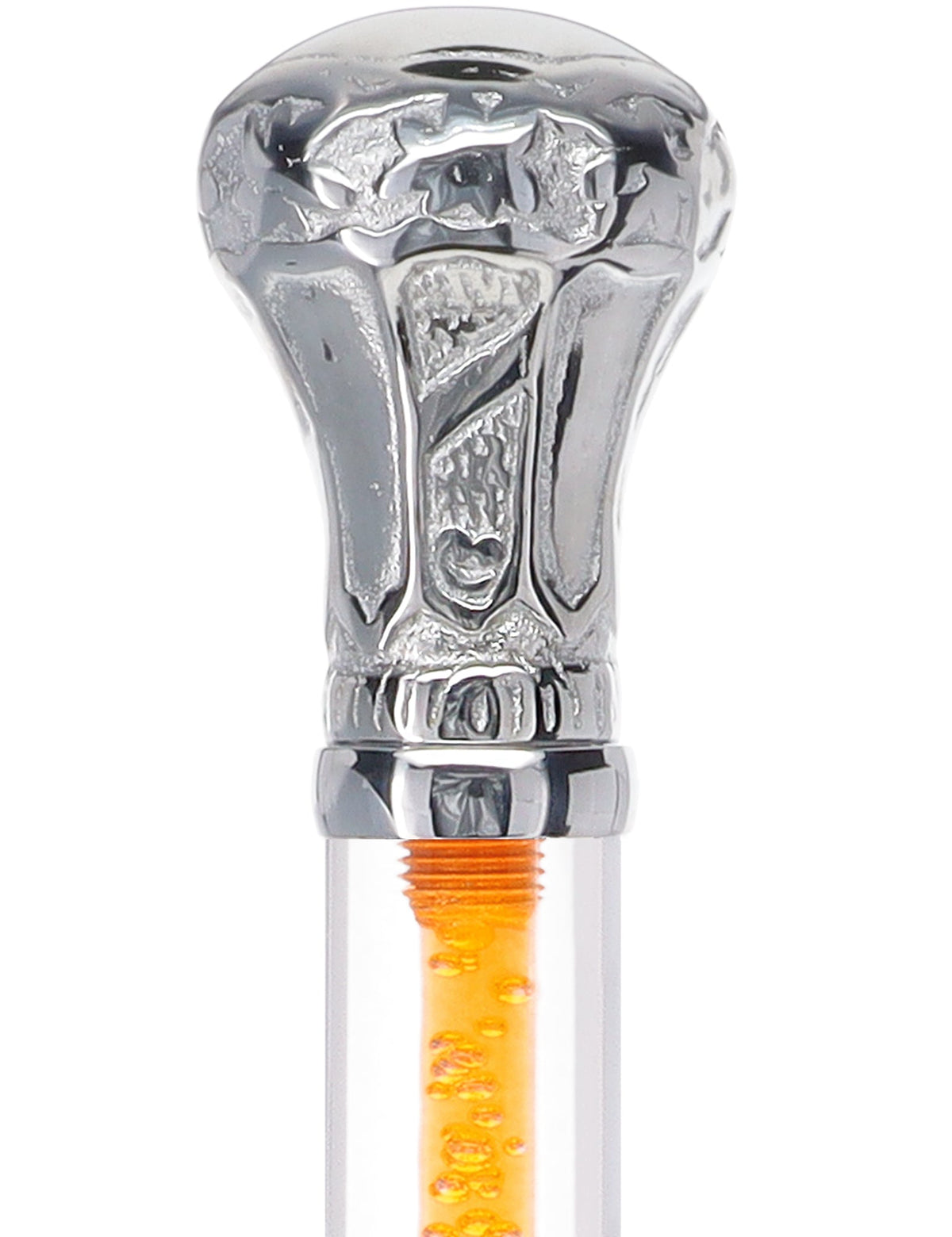 Color Crystal Elegance Chrome Knob Cane with Invisible Acrylic Shaft Options Clear Lucite Walking Canes - Tophatter Daily Deals