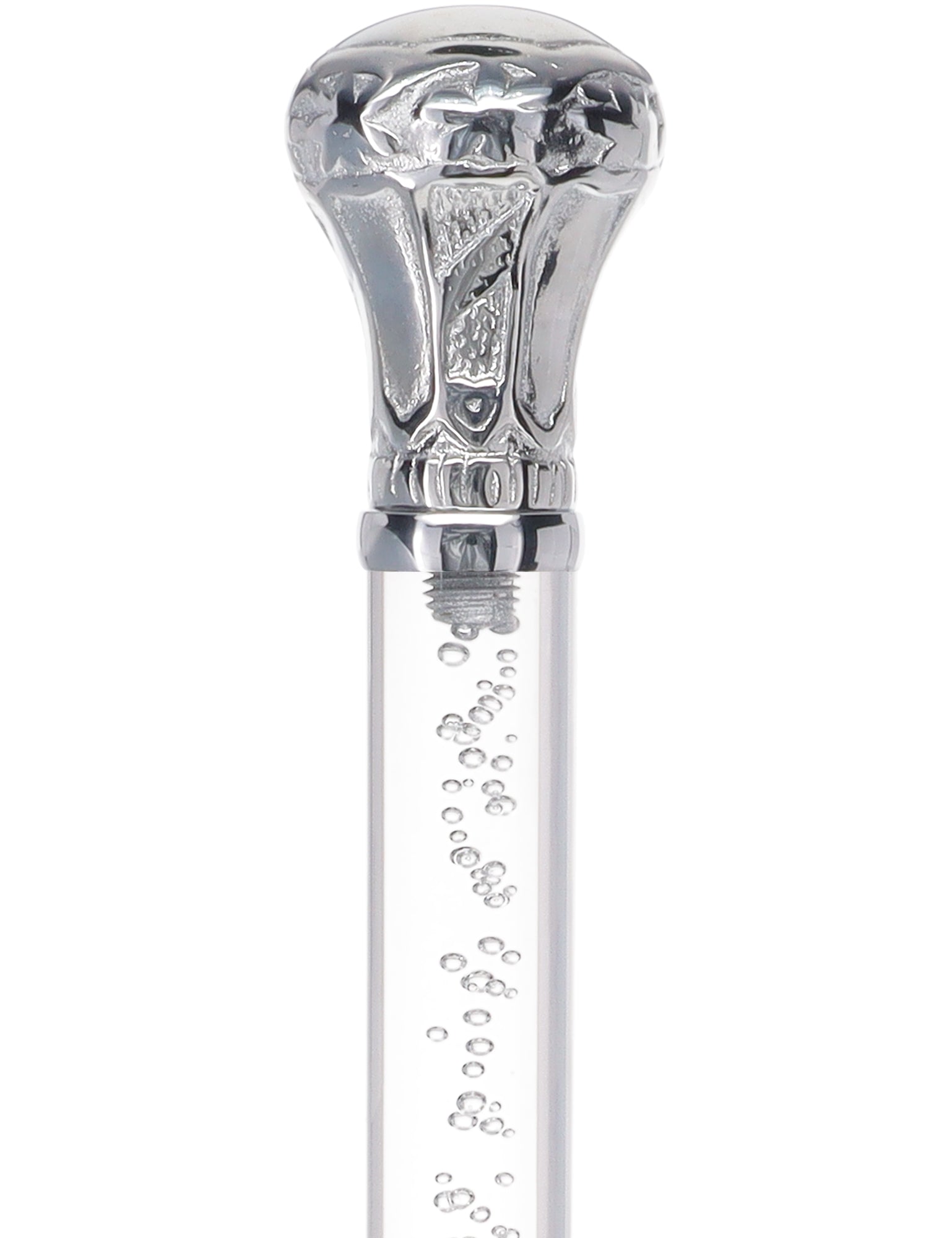 Crystal Elegance Chrome Knob Cane with Invisible Acrylic Shaft Options Clear Lucite Walking Canes - Tophatter Daily Deals
