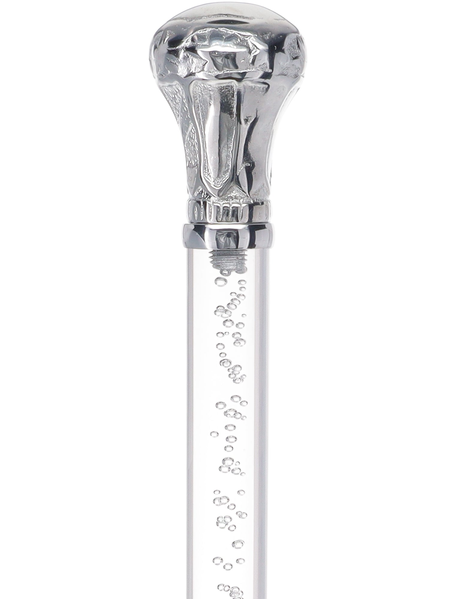 Crystal Elegance Chrome Knob Cane with Invisible Acrylic Shaft Options Clear Lucite Walking Canes - Tophatter Daily Deals