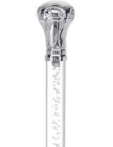 Crystal Elegance Chrome Knob Cane with Invisible Acrylic Shaft Options Clear Lucite Walking Canes - Tophatter Daily Deals