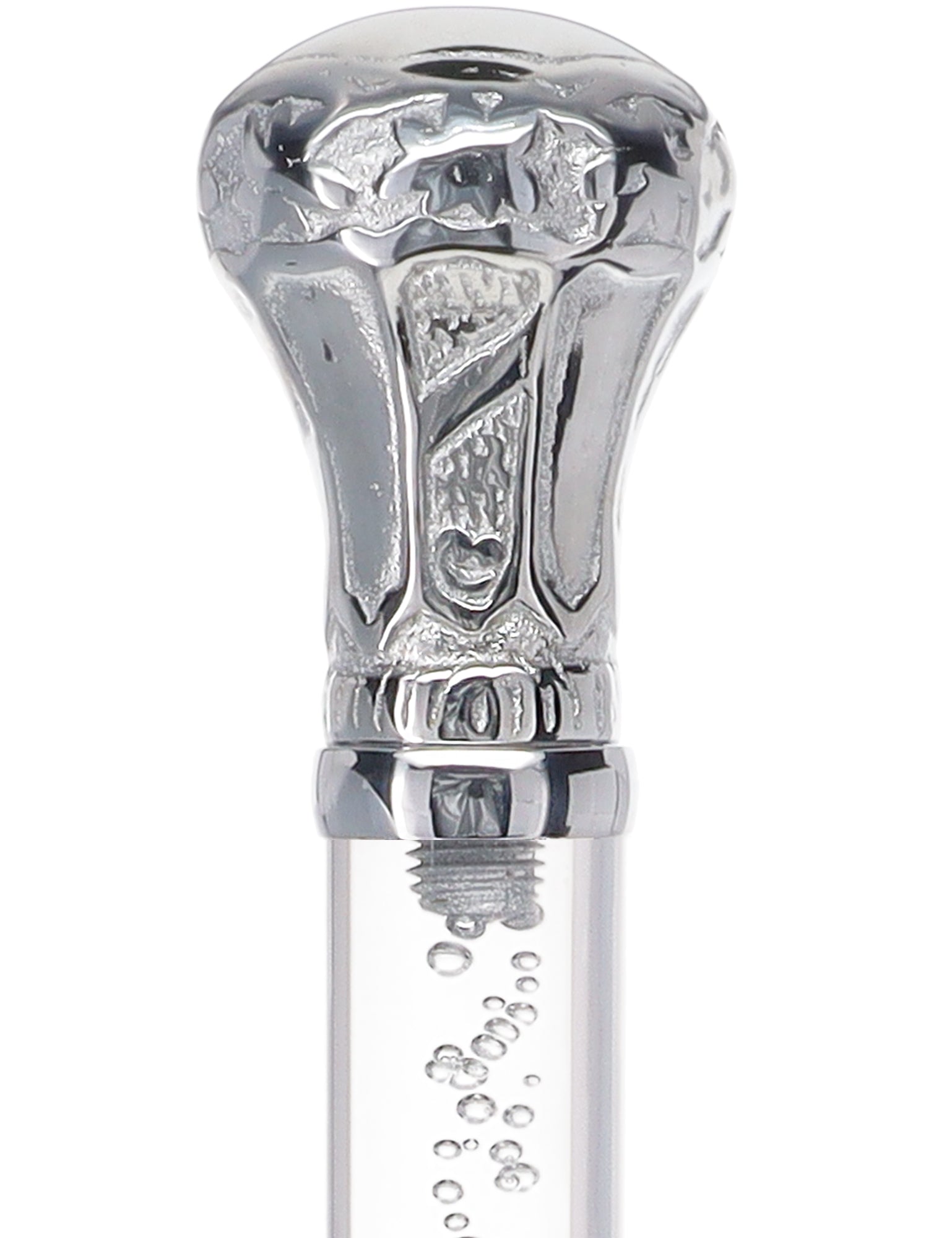 Crystal Elegance Chrome Knob Cane with Invisible Acrylic Shaft Options Clear Lucite Walking Canes - Tophatter Daily Deals