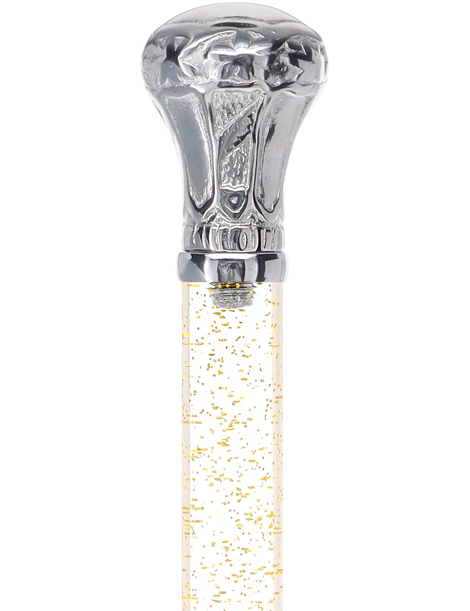 Crystal Elegance Chrome Knob Cane with Invisible Acrylic Shaft Options Clear Lucite Walking Canes - Tophatter Daily Deals