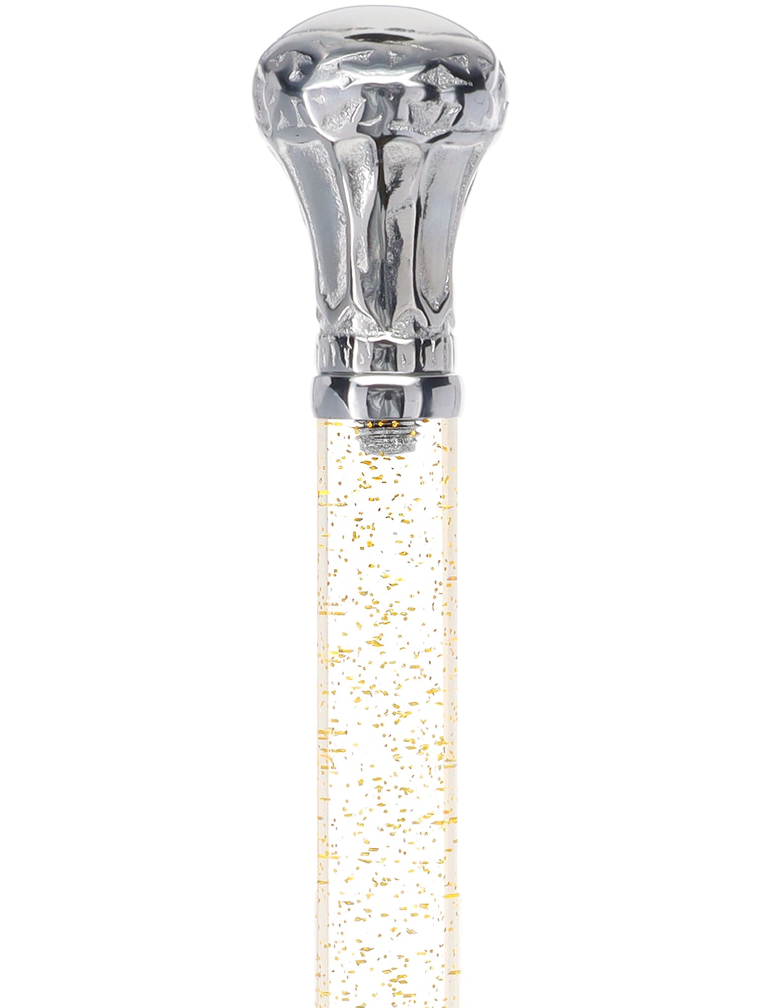 Crystal Elegance Chrome Knob Cane with Invisible Acrylic Shaft Options Clear Lucite Walking Canes - Tophatter Daily Deals