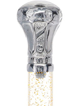 Crystal Elegance Chrome Knob Cane with Invisible Acrylic Shaft Options Clear Lucite Walking Canes - Tophatter Daily Deals