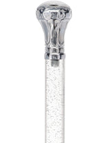 Crystal Elegance Chrome Knob Cane with Invisible Acrylic Shaft Options Clear Lucite Walking Canes - Tophatter Daily Deals