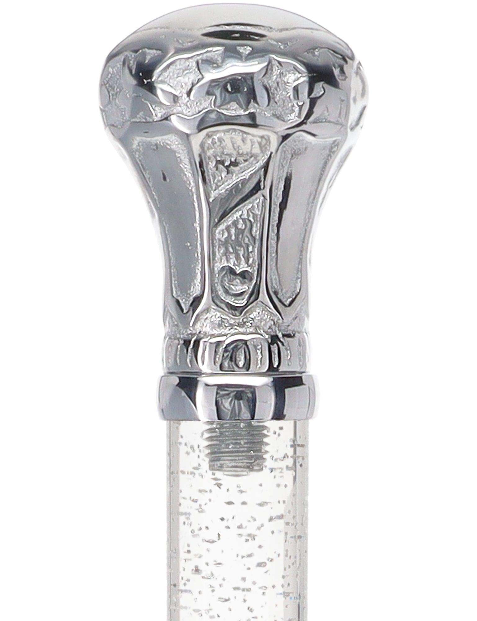 Crystal Elegance Chrome Knob Cane with Invisible Acrylic Shaft Options Clear Lucite Walking Canes - Tophatter Daily Deals