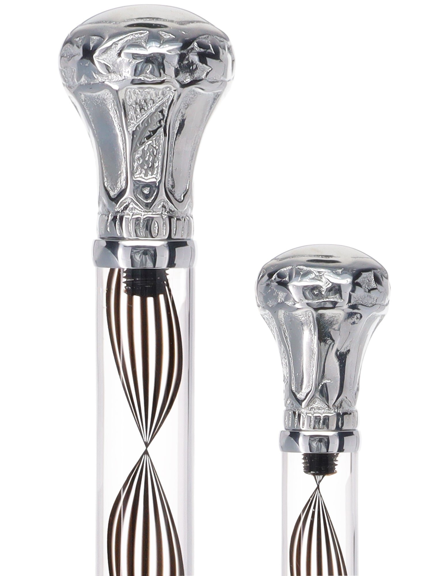 Crystal Elegance Chrome Knob Cane with Invisible Acrylic Shaft Options Clear Lucite Walking Canes - Tophatter Daily Deals