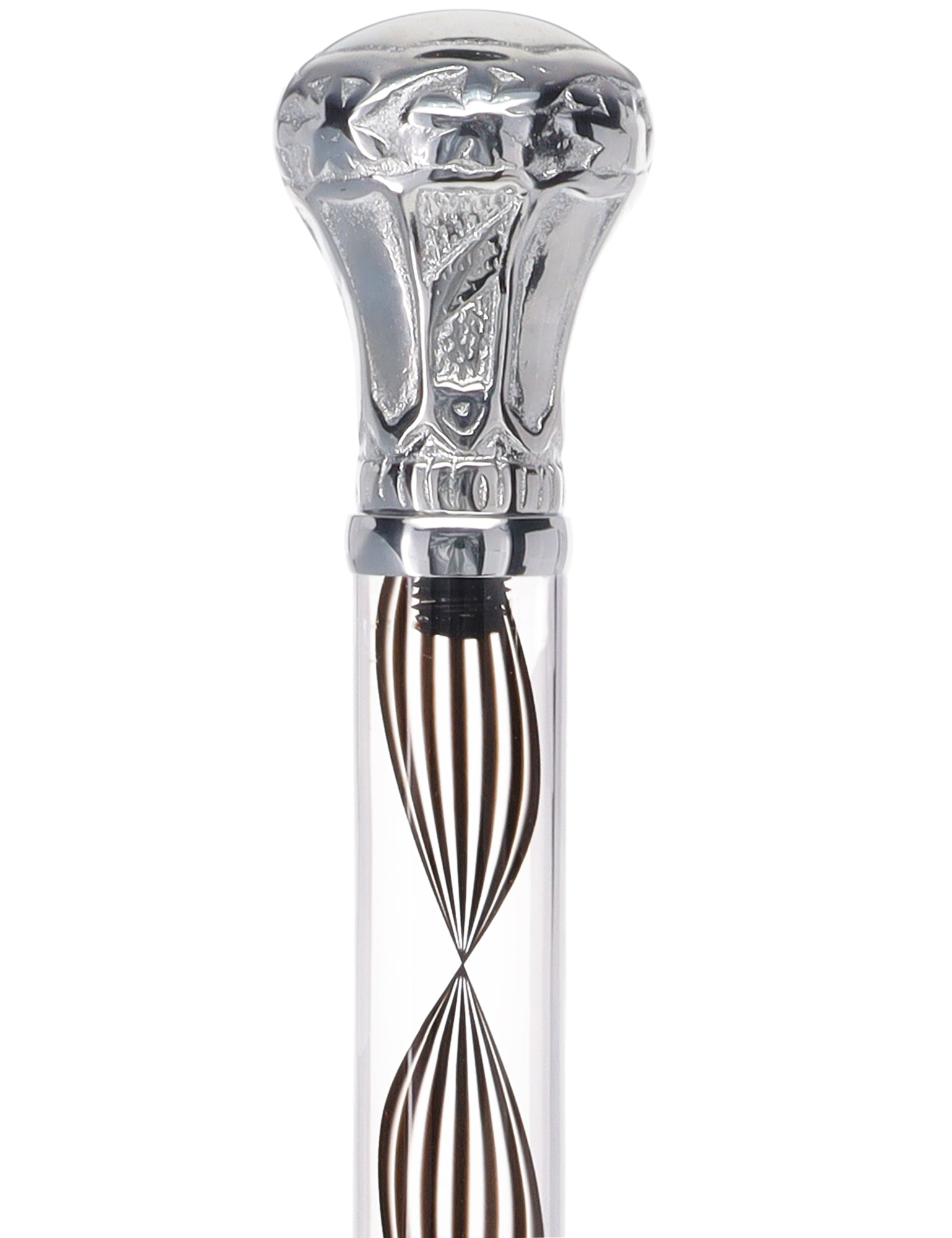 Crystal Elegance Chrome Knob Cane with Invisible Acrylic Shaft Options Clear Lucite Walking Canes - Tophatter Daily Deals