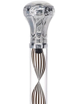 Crystal Elegance Chrome Knob Cane with Invisible Acrylic Shaft Options Clear Lucite Walking Canes - Tophatter Daily Deals