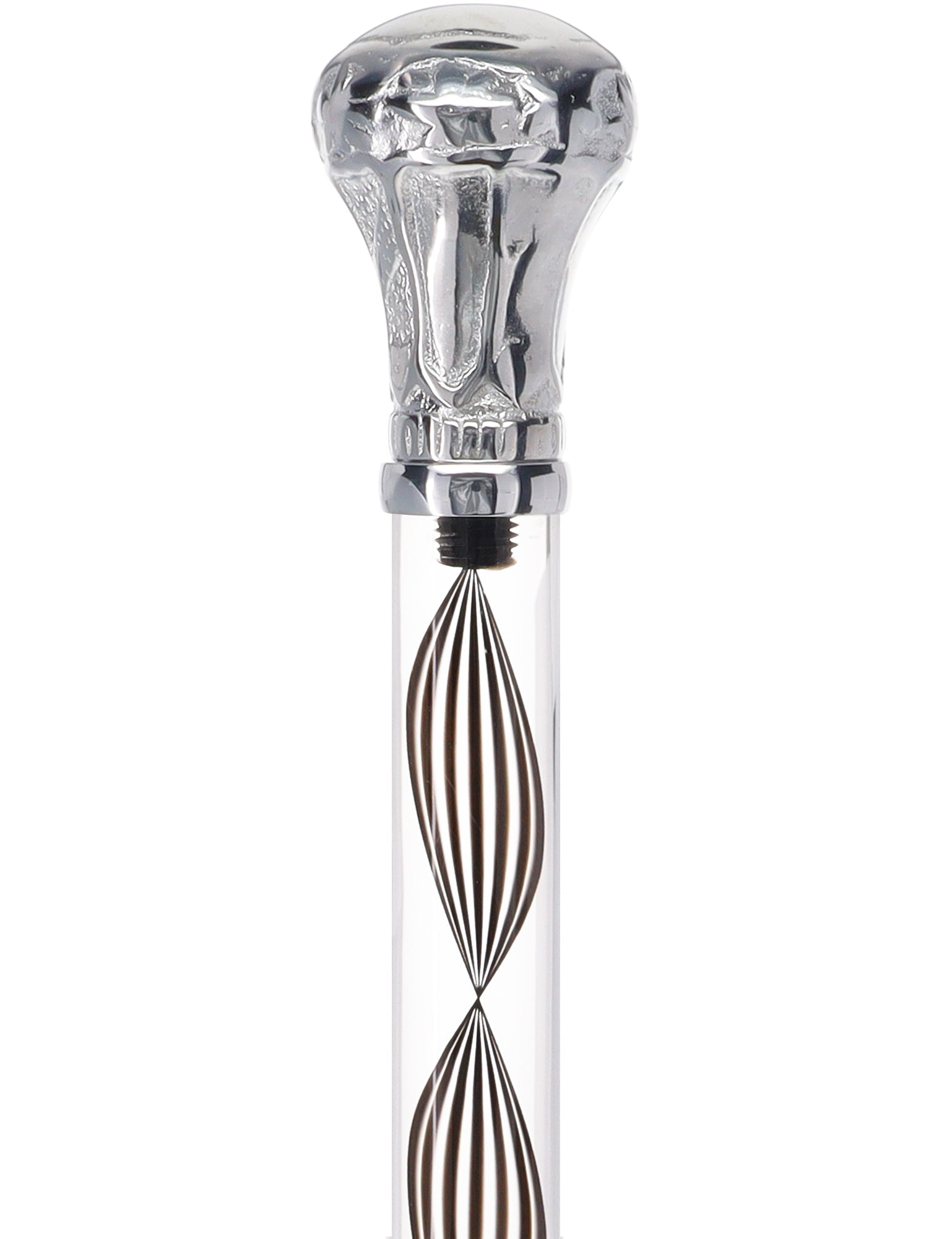 Crystal Elegance Chrome Knob Cane with Invisible Acrylic Shaft Options Alabaster Helix Clear Lucite Walking Canes - Tophatter Daily Deals