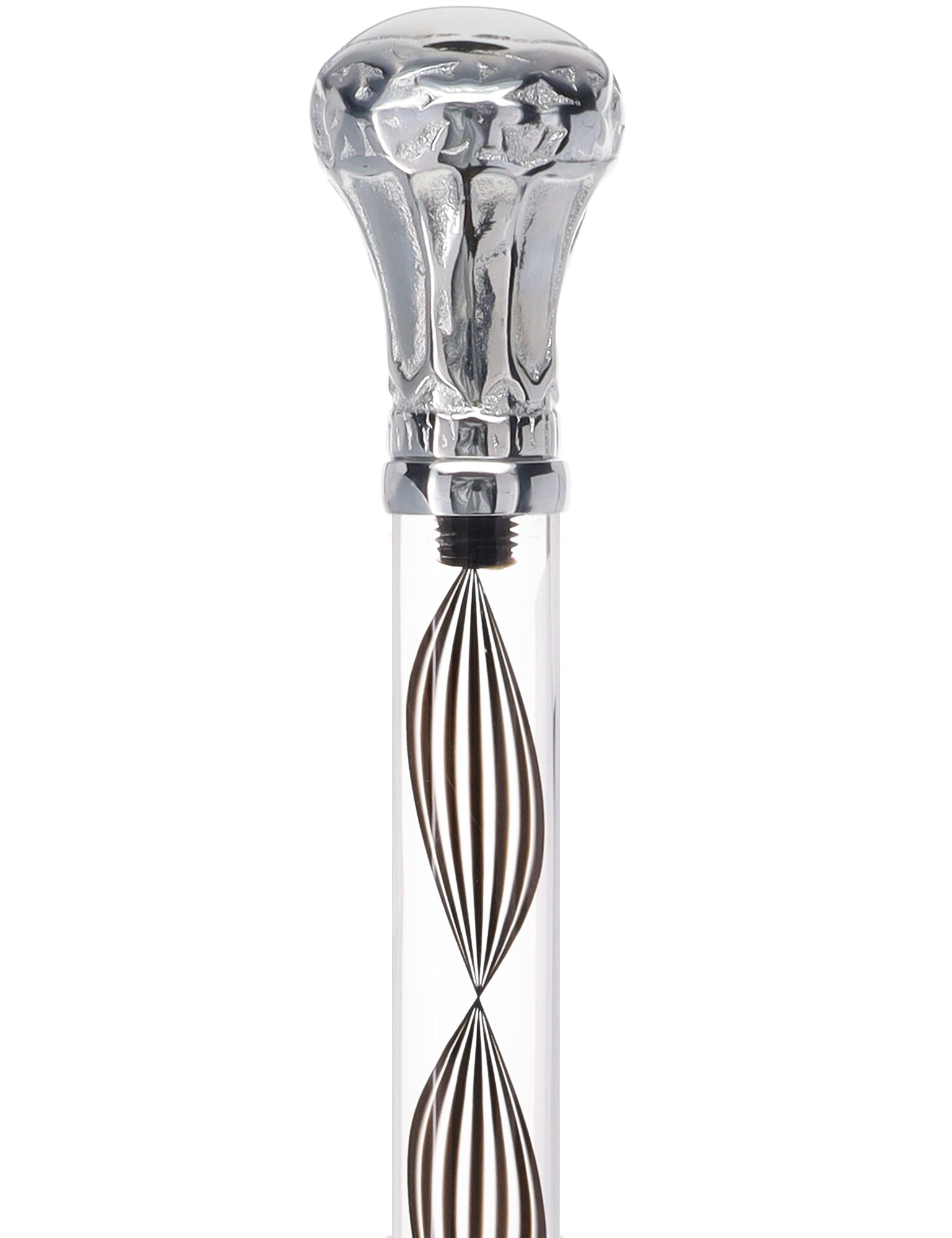 Crystal Elegance Chrome Knob Cane with Invisible Acrylic Shaft Options Clear Lucite Walking Canes - Tophatter Daily Deals