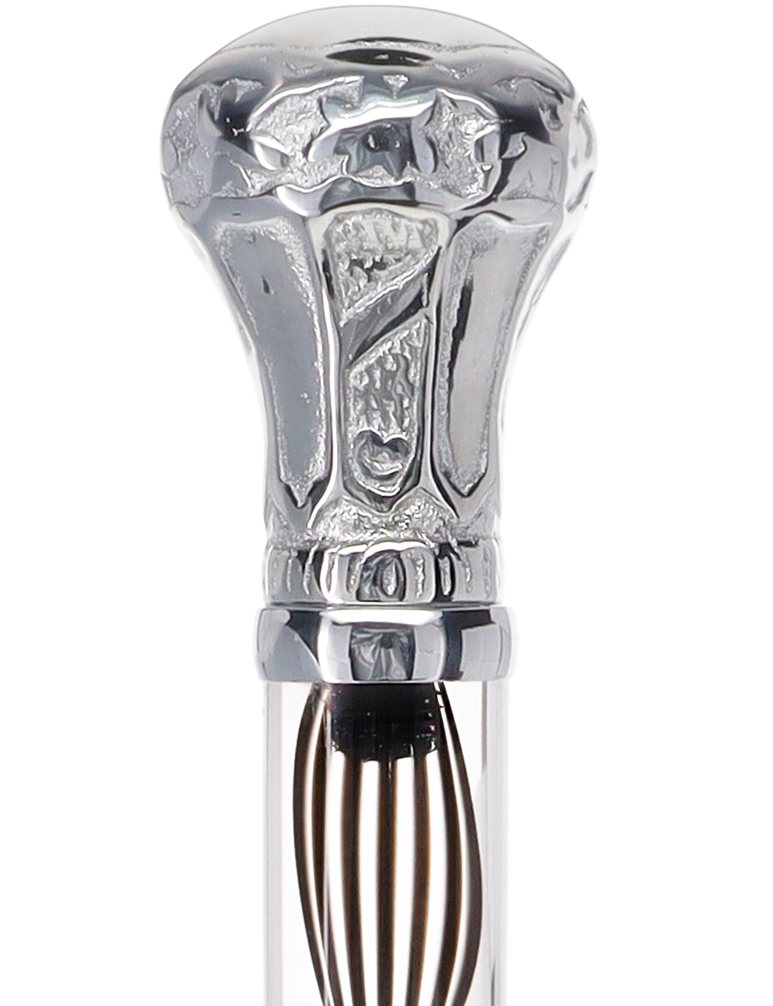 Crystal Elegance Chrome Knob Cane with Invisible Acrylic Shaft Options Clear Lucite Walking Canes - Tophatter Daily Deals