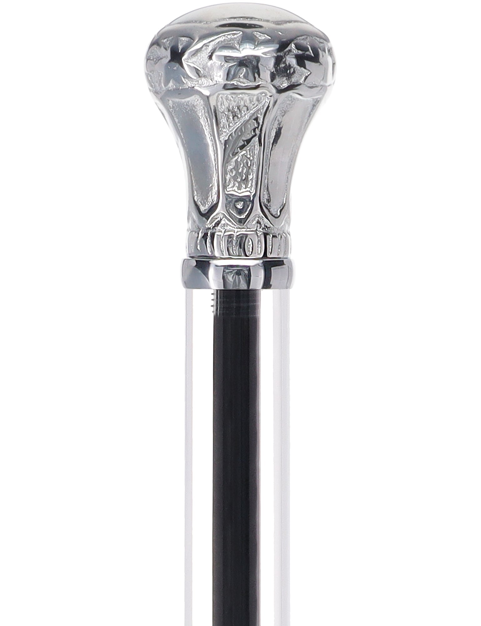 Crystal Elegance Chrome Knob Cane with Invisible Acrylic Shaft Options Clear Lucite Walking Canes - Tophatter Daily Deals
