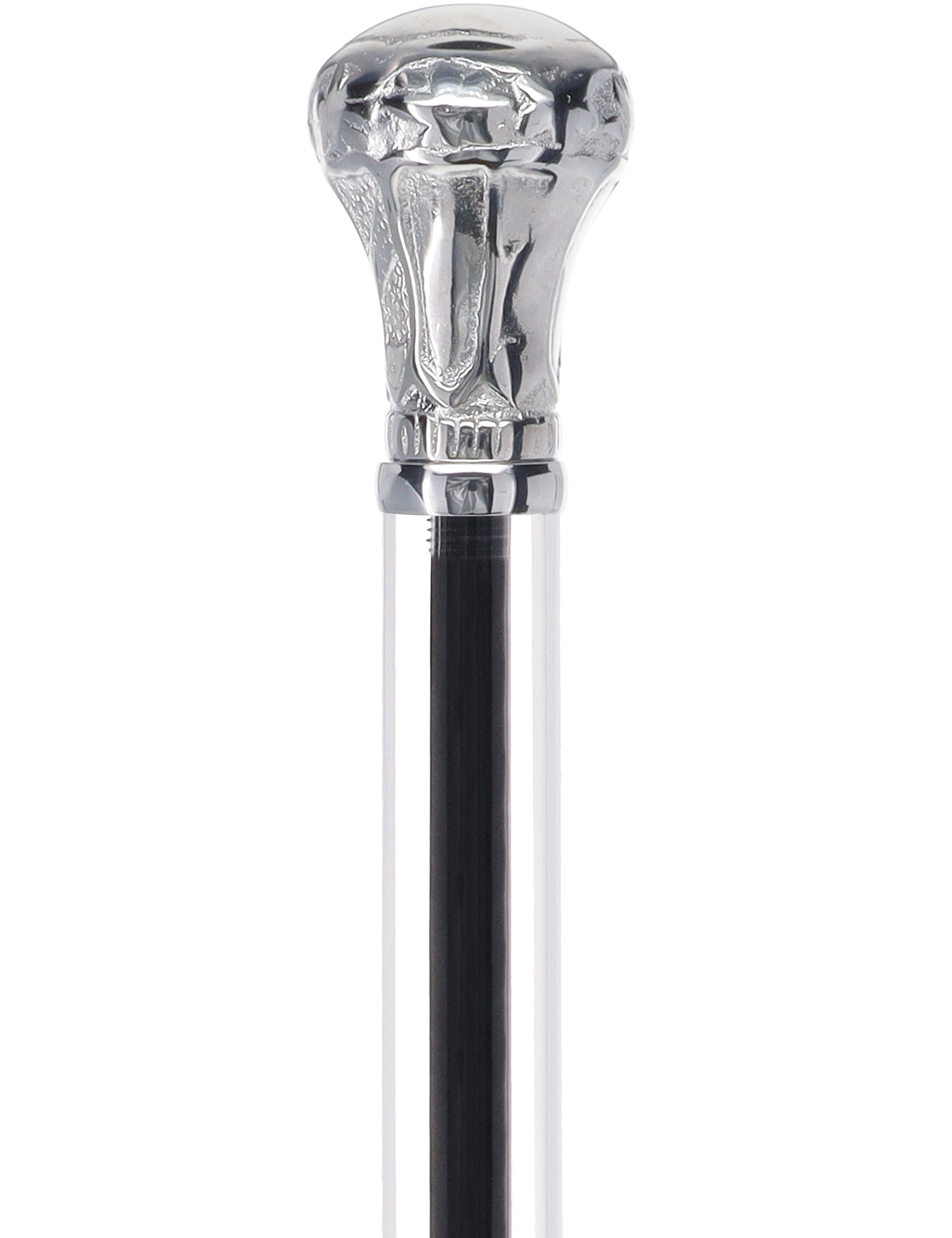 Crystal Elegance Chrome Knob Cane with Invisible Acrylic Shaft Options Clear Lucite Walking Canes - Tophatter Daily Deals