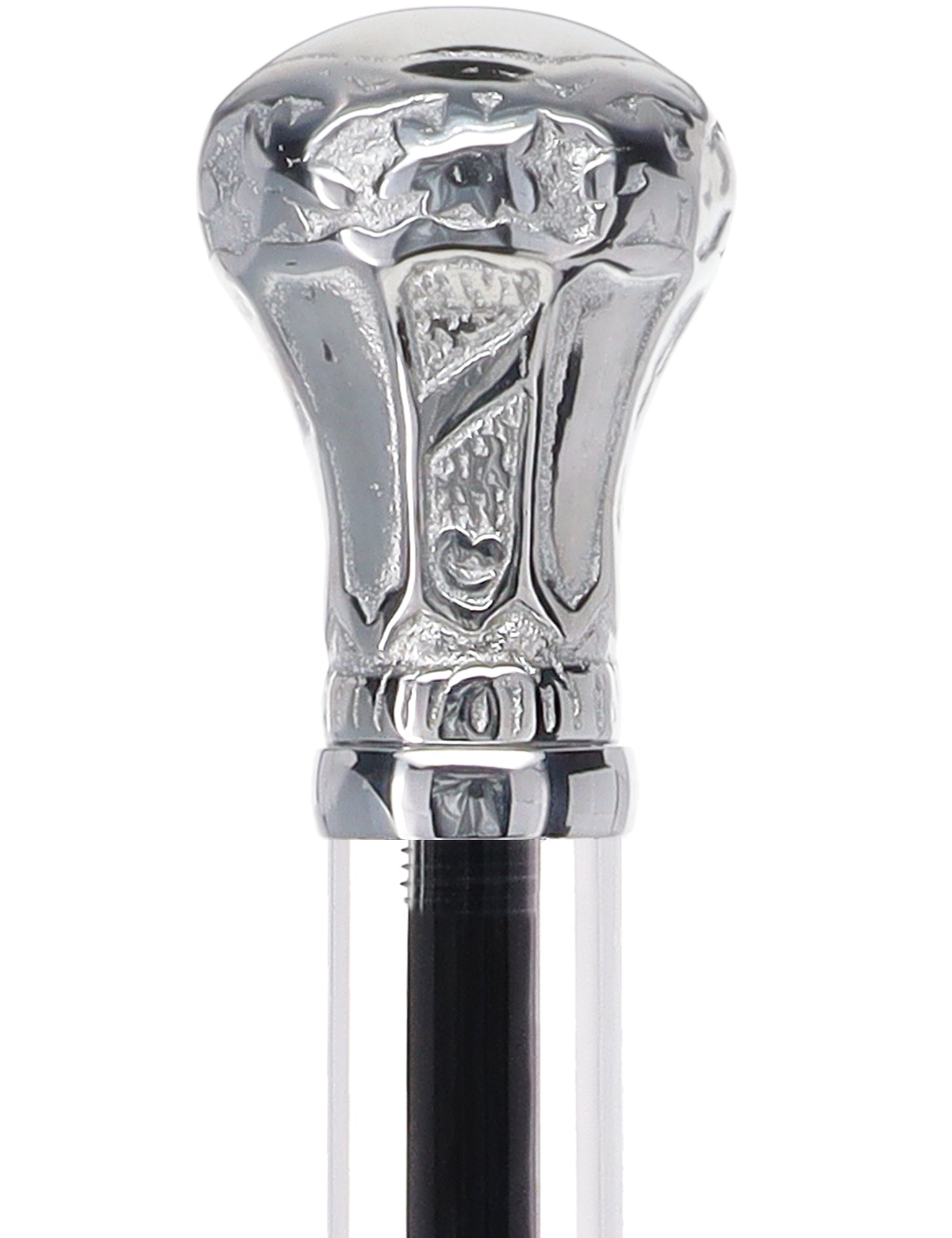 Crystal Elegance Chrome Knob Cane with Invisible Acrylic Shaft Options Clear Lucite Walking Canes - Tophatter Daily Deals