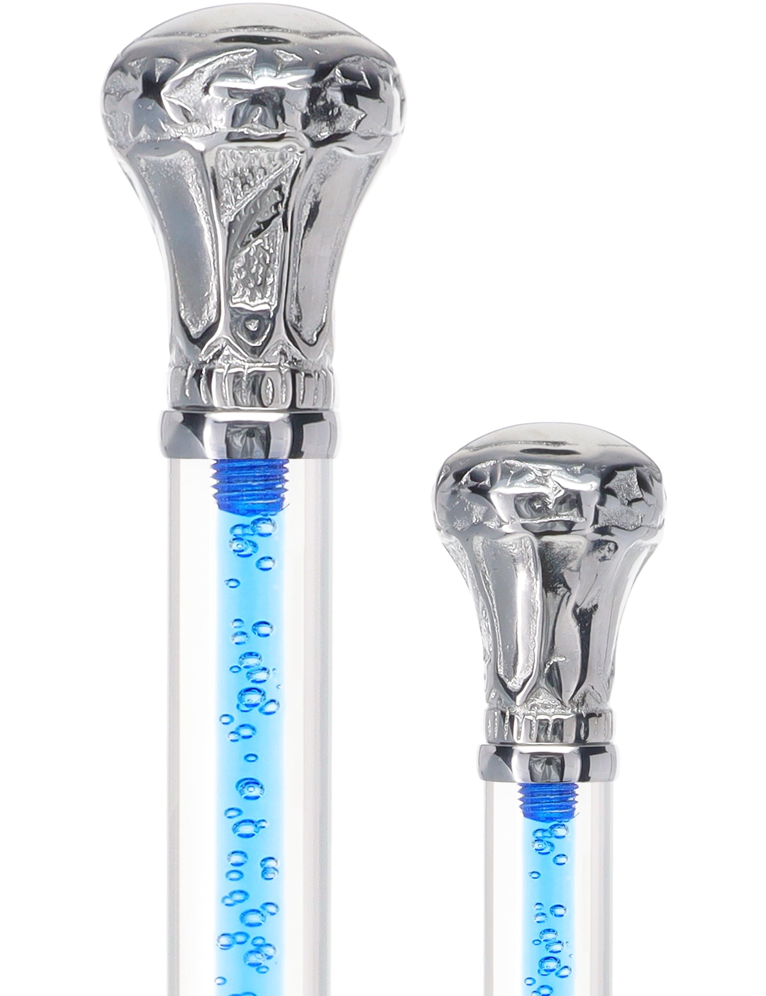 Color Crystal Elegance Chrome Knob Cane with Invisible Acrylic Shaft Options Clear Lucite Walking Canes - Tophatter Daily Deals