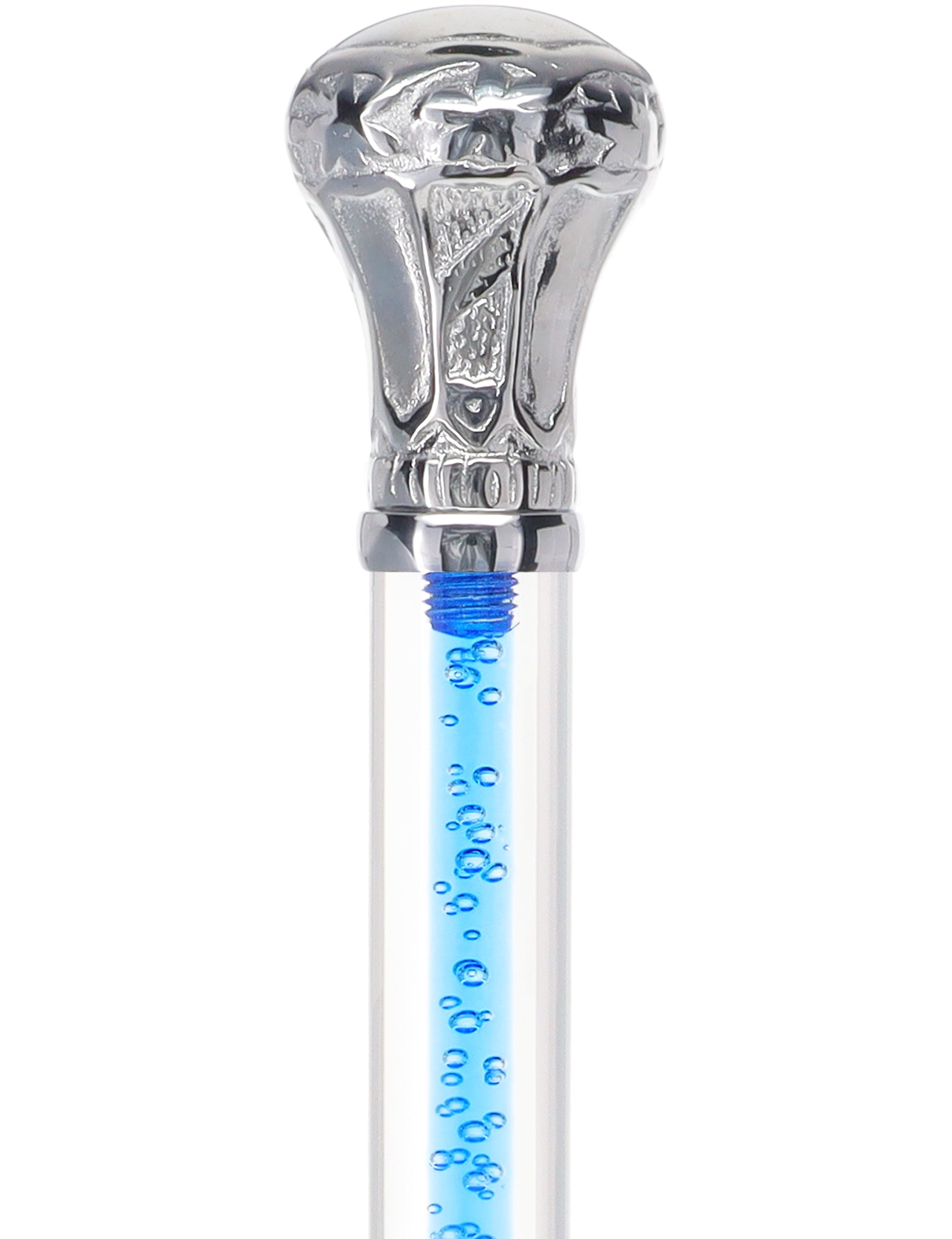 Color Crystal Elegance Chrome Knob Cane with Invisible Acrylic Shaft Options Clear Lucite Walking Canes - Tophatter Daily Deals
