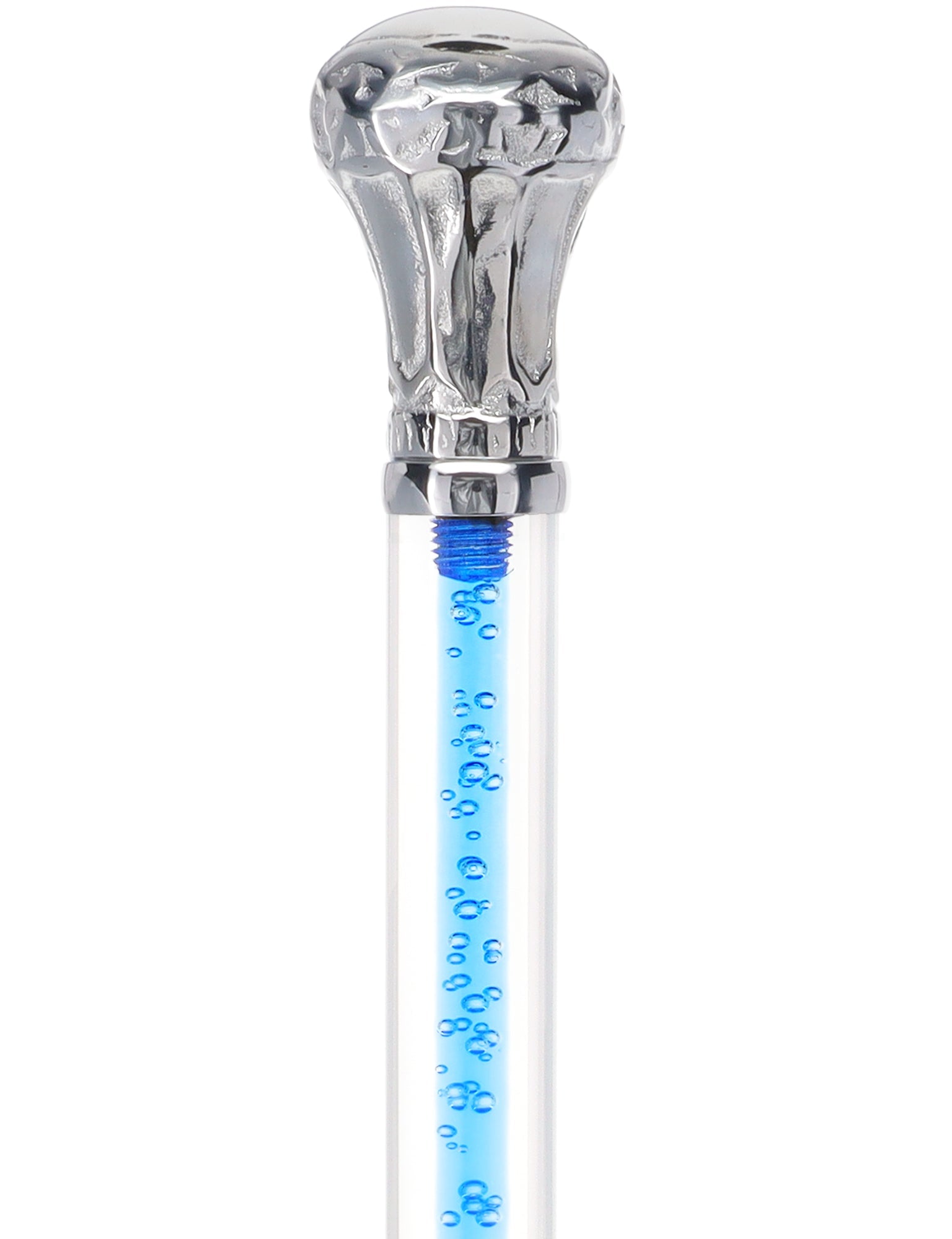 Color Crystal Elegance Chrome Knob Cane with Invisible Acrylic Shaft Options Clear Lucite Walking Canes - Tophatter Daily Deals