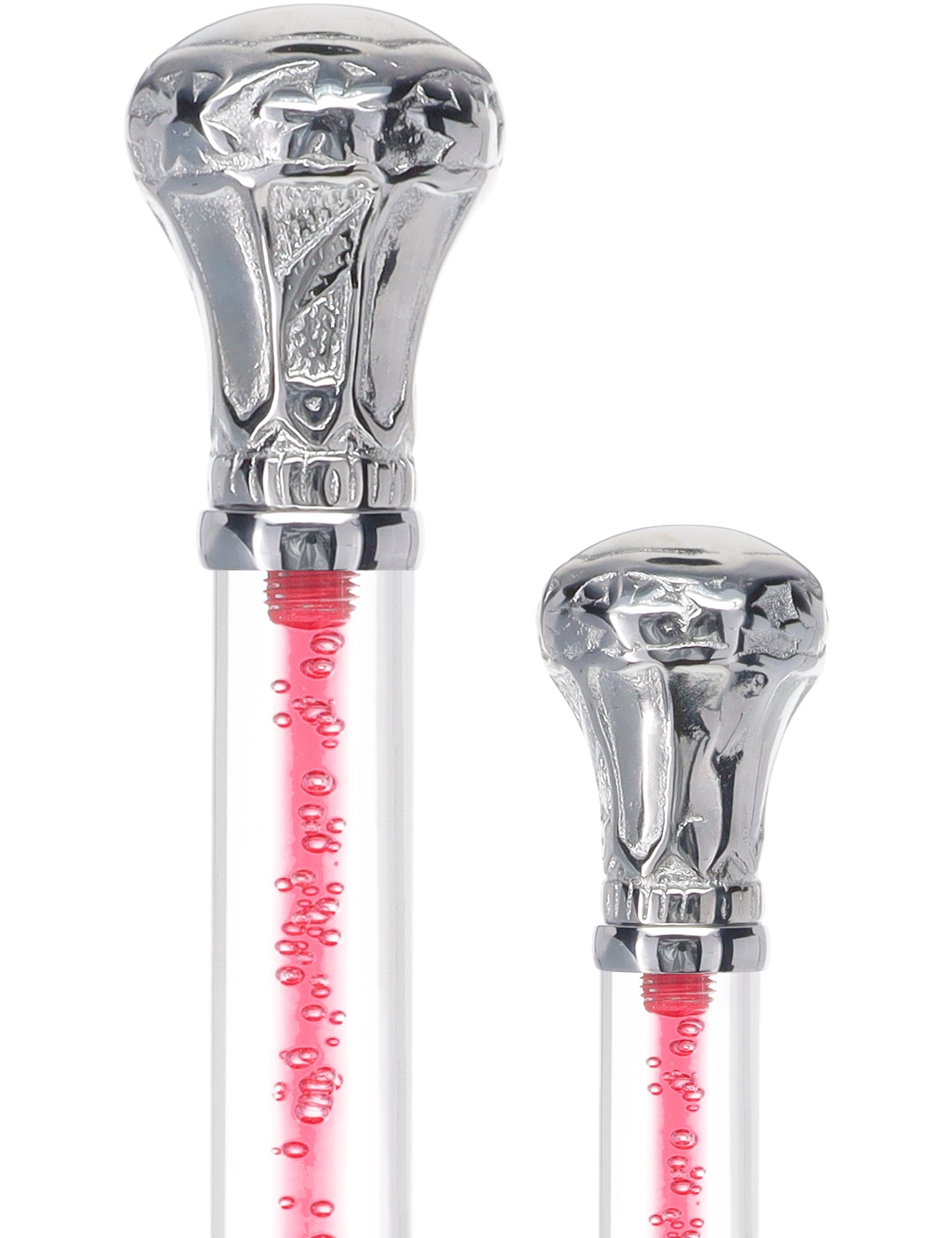 Color Crystal Elegance Chrome Knob Cane with Invisible Acrylic Shaft Options Clear Lucite Walking Canes - Tophatter Daily Deals