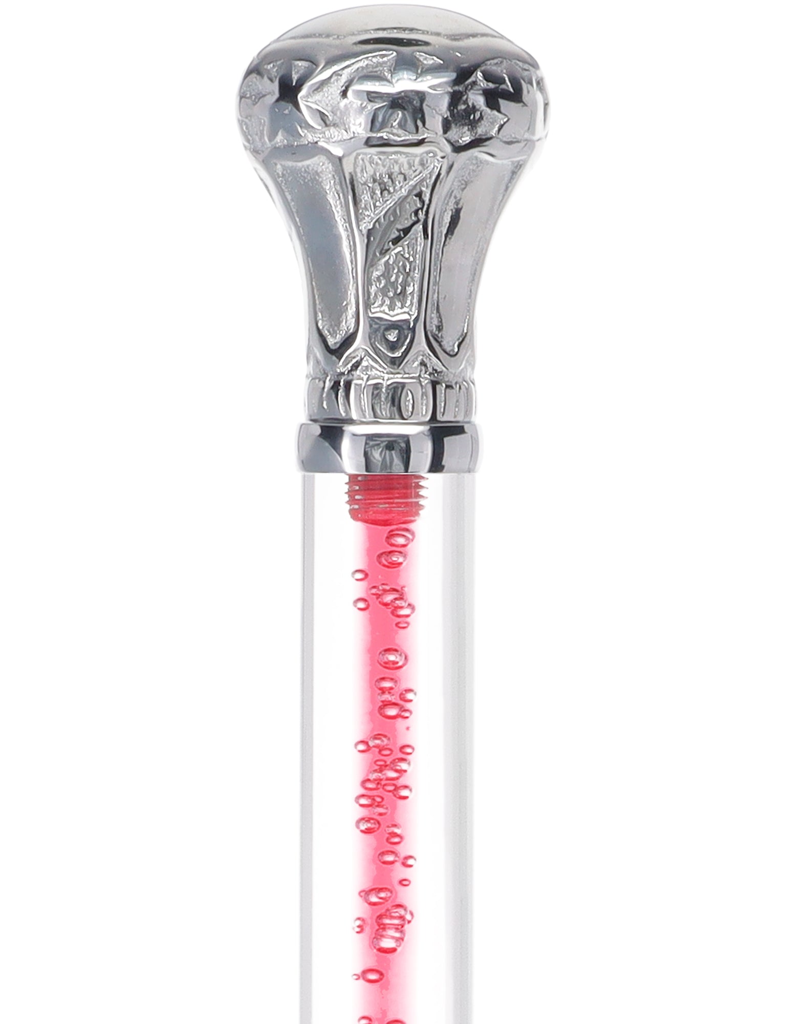 Color Crystal Elegance Chrome Knob Cane with Invisible Acrylic Shaft Options Pink Bubble Elegance Clear Lucite Walking Canes - Tophatter Daily Deals