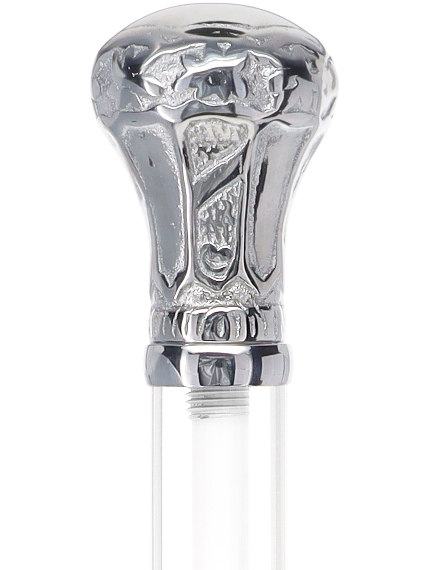 Crystal Elegance Chrome Knob Cane with Invisible Acrylic Shaft Options Clear Lucite Walking Canes - Tophatter Daily Deals