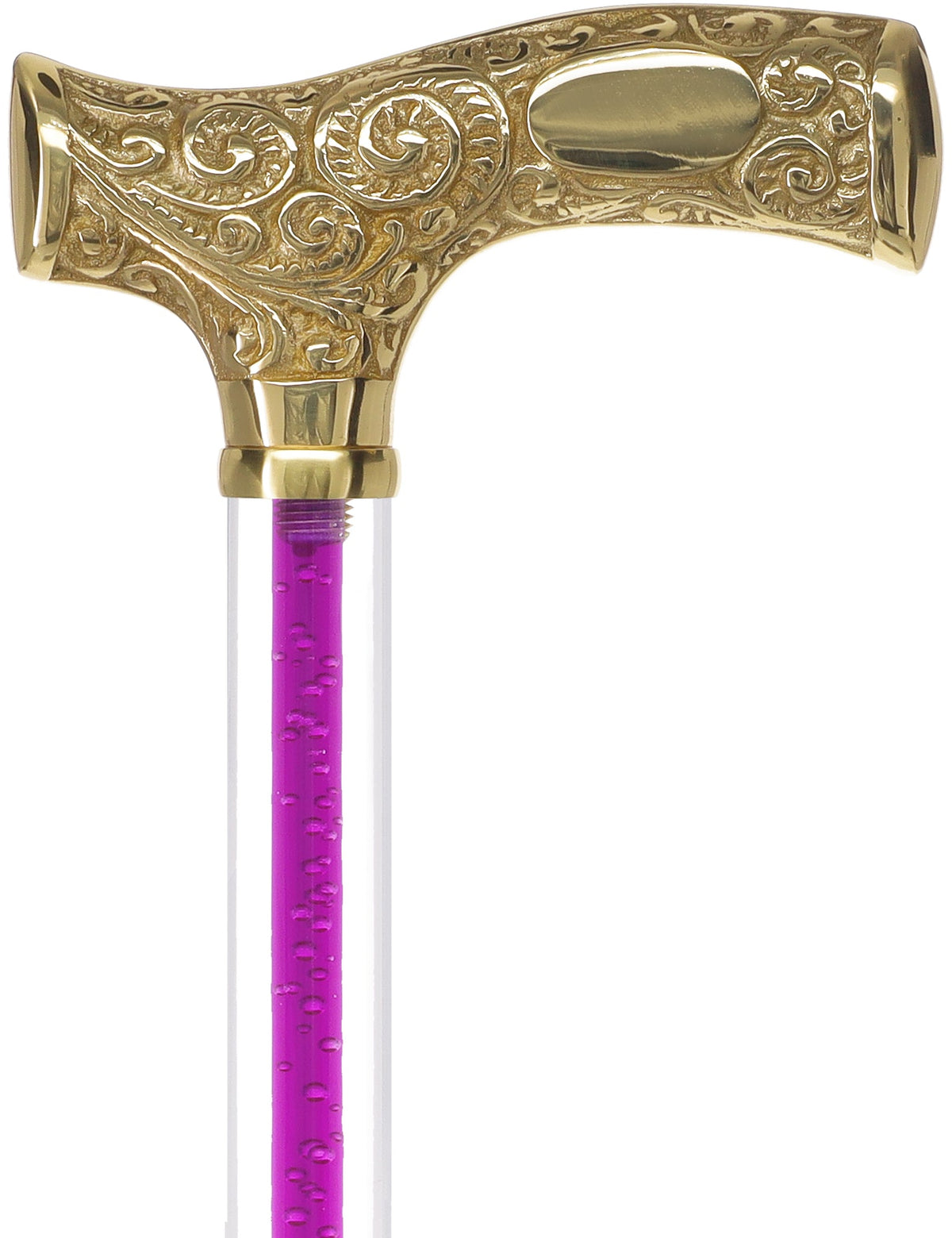 Make It Yours: Color Invisible Clear Shaft w/ Premium Brass Cane Clear Lucite Walking Canes - Tophatter Daily Deals