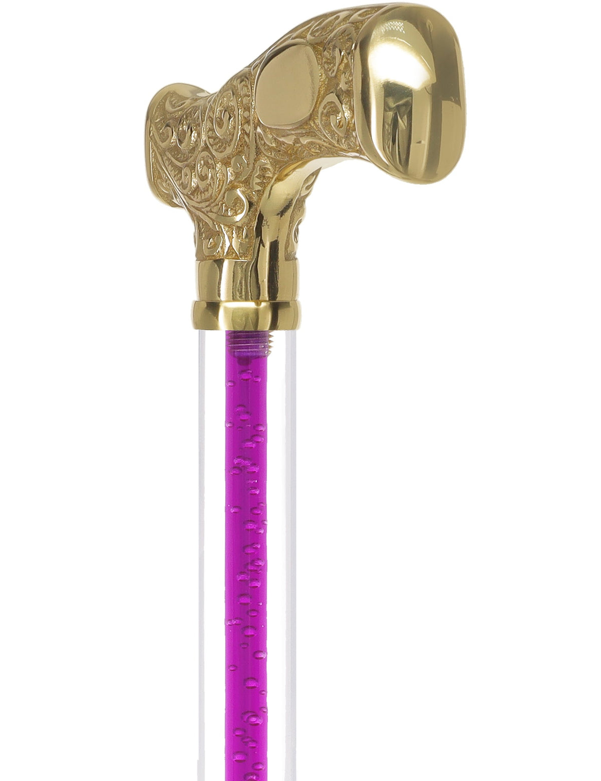 Make It Yours: Color Invisible Clear Shaft w/ Premium Brass Cane Clear Lucite Walking Canes - Tophatter Daily Deals