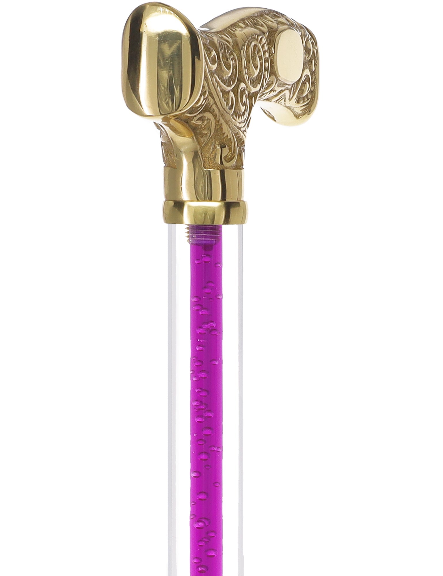 Make It Yours: Color Invisible Clear Shaft w/ Premium Brass Cane Clear Lucite Walking Canes - Tophatter Daily Deals