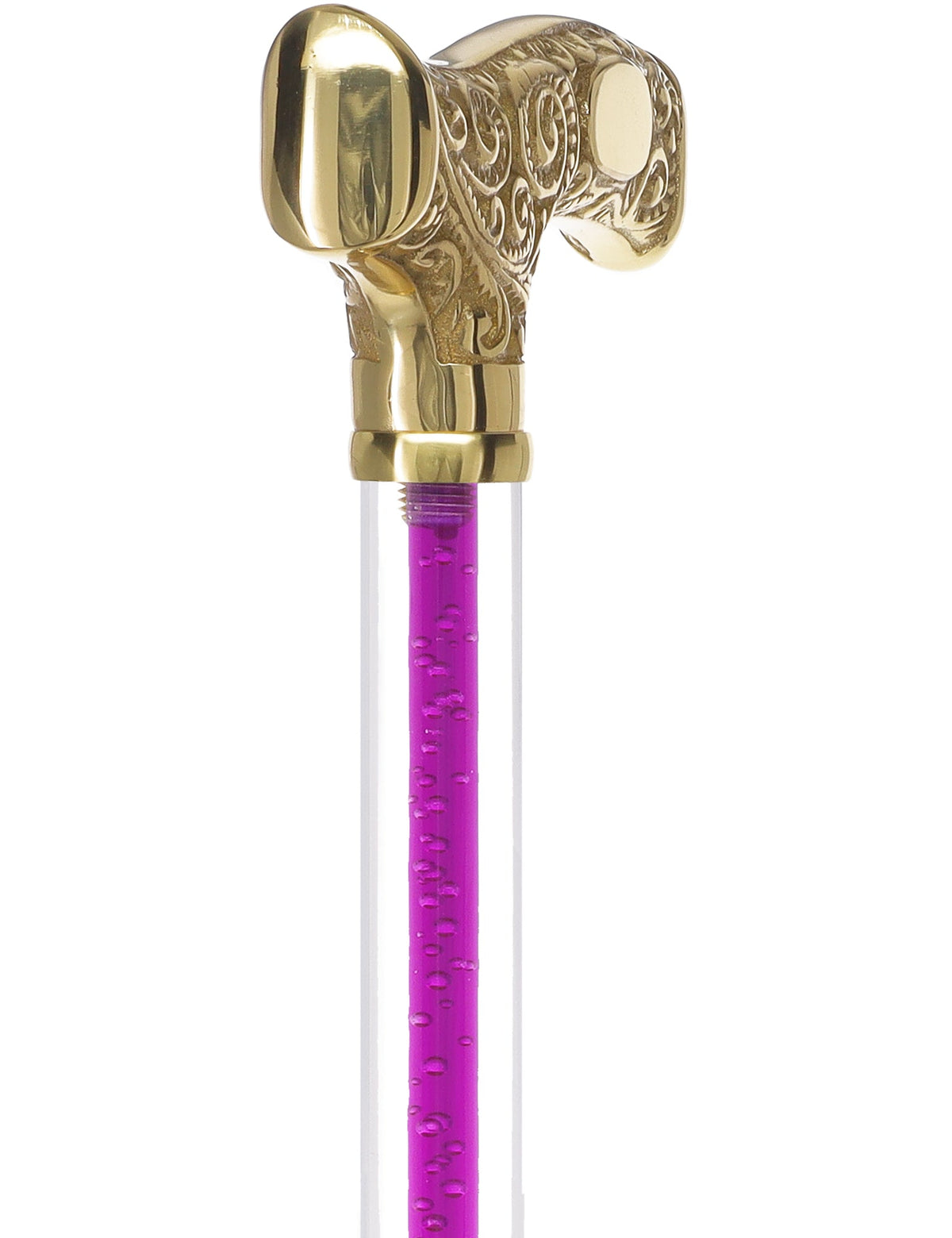 Make It Yours: Color Invisible Clear Shaft w/ Premium Brass Cane Clear Lucite Walking Canes - Tophatter Daily Deals