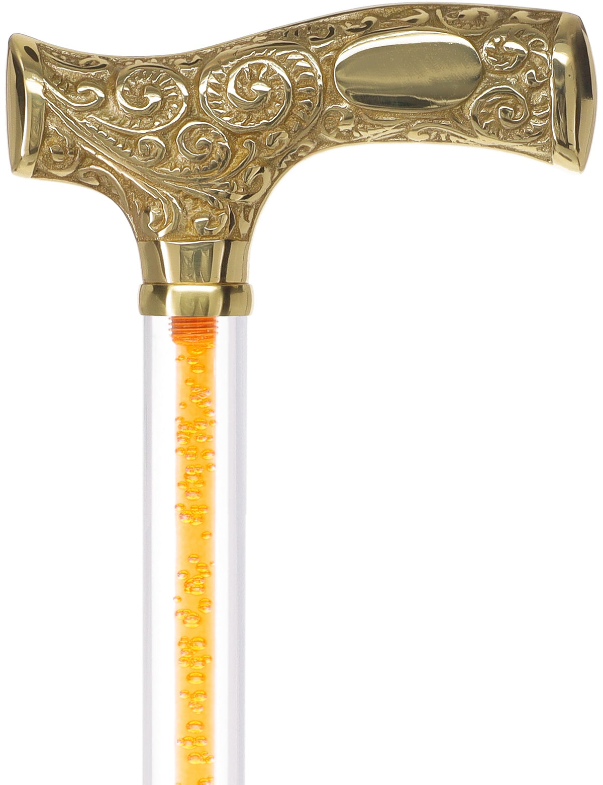 Make It Yours: Color Invisible Clear Shaft w/ Premium Brass Cane Clear Lucite Walking Canes - Tophatter Daily Deals