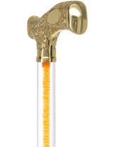 Make It Yours: Color Invisible Clear Shaft w/ Premium Brass Cane Clear Lucite Walking Canes - Tophatter Daily Deals