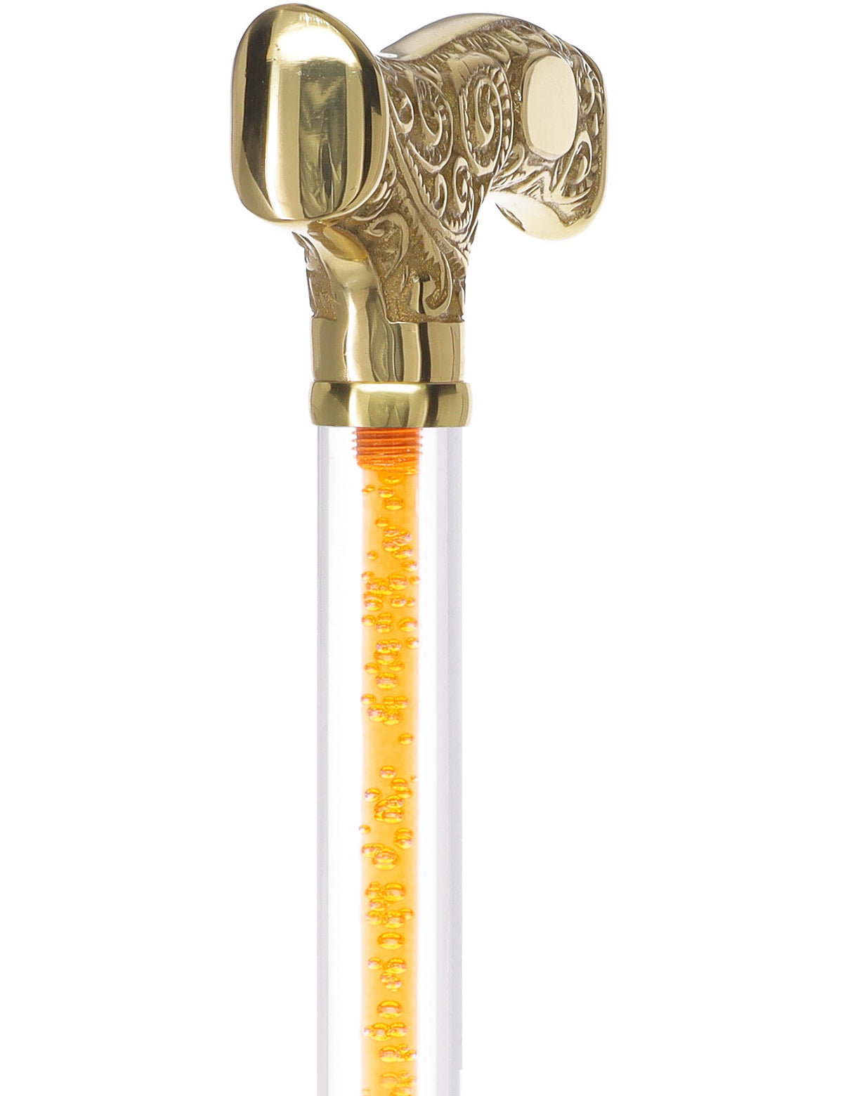Make It Yours: Color Invisible Clear Shaft w/ Premium Brass Cane Clear Lucite Walking Canes - Tophatter Daily Deals