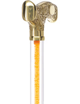 Make It Yours: Color Invisible Clear Shaft w/ Premium Brass Cane Clear Lucite Walking Canes - Tophatter Daily Deals