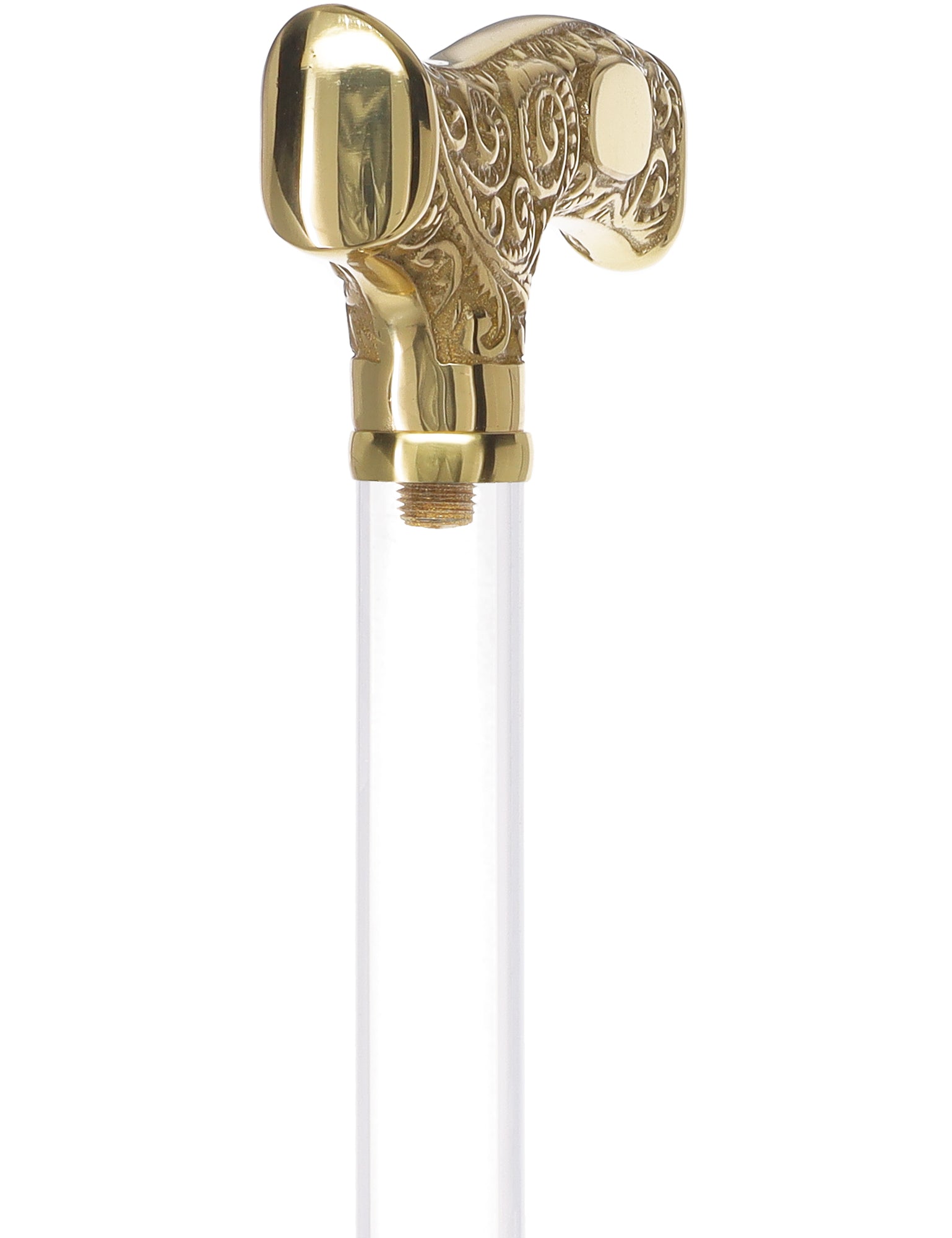 Make It Yours: Invisible Clear Shaft w/ Premium Brass Cane Clear Lucite Walking Canes - Tophatter Daily Deals