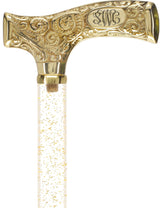 Make It Yours: Invisible Clear Shaft w/ Premium Brass Cane Clear Lucite Walking Canes - Tophatter Daily Deals