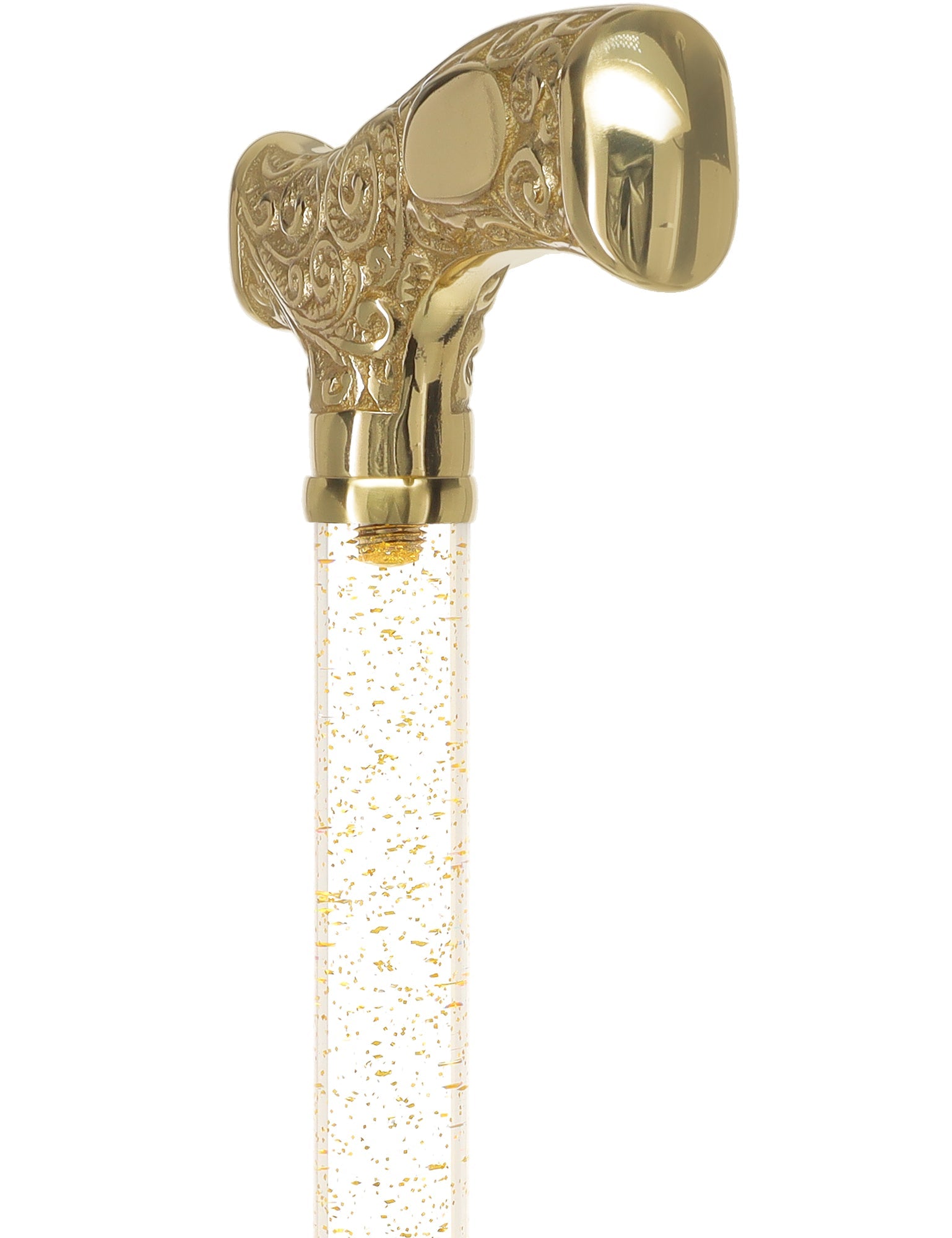 Make It Yours: Invisible Clear Shaft w/ Premium Brass Cane Clear Lucite Walking Canes - Tophatter Daily Deals