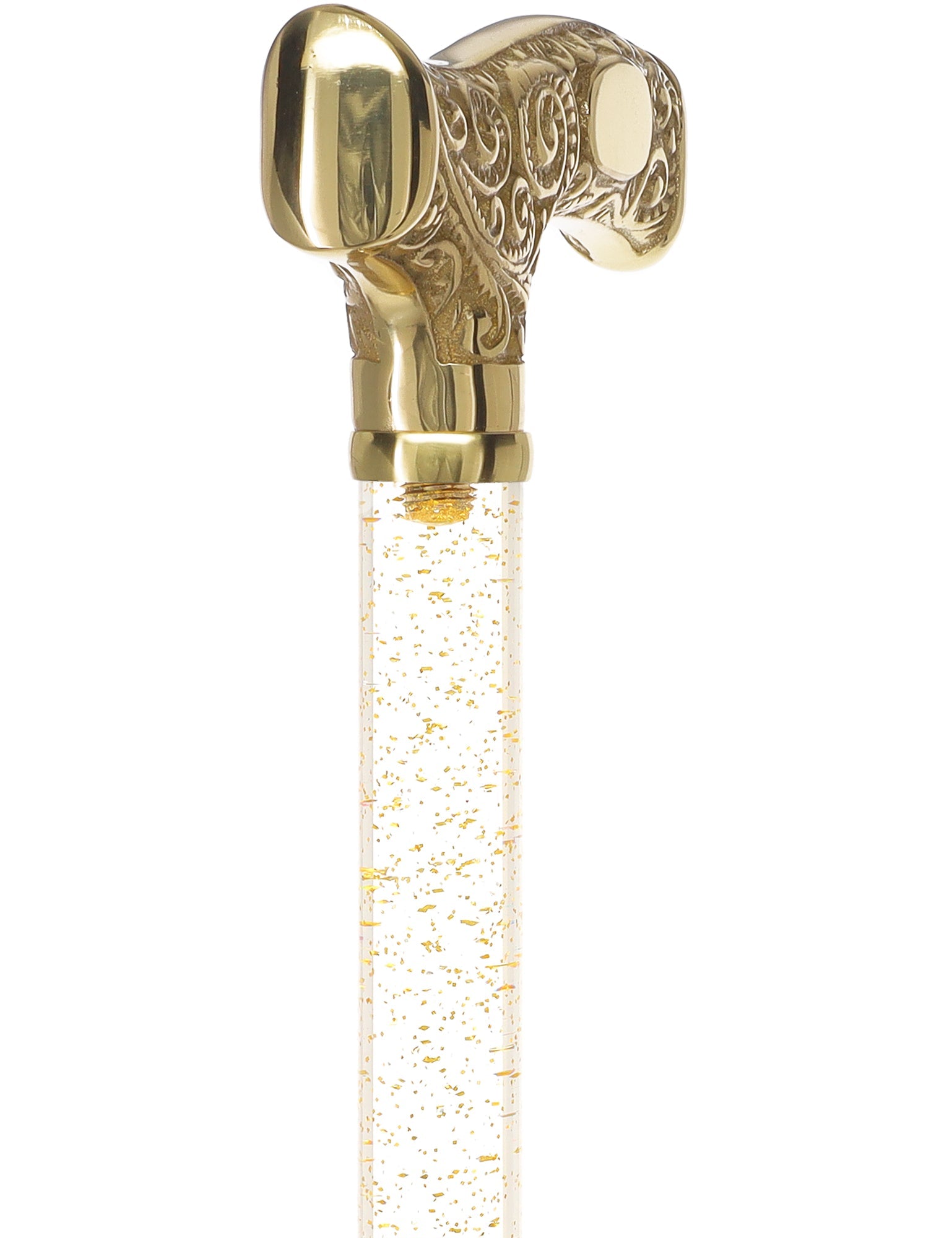 Make It Yours: Invisible Clear Shaft w/ Premium Brass Cane Clear Lucite Walking Canes - Tophatter Daily Deals